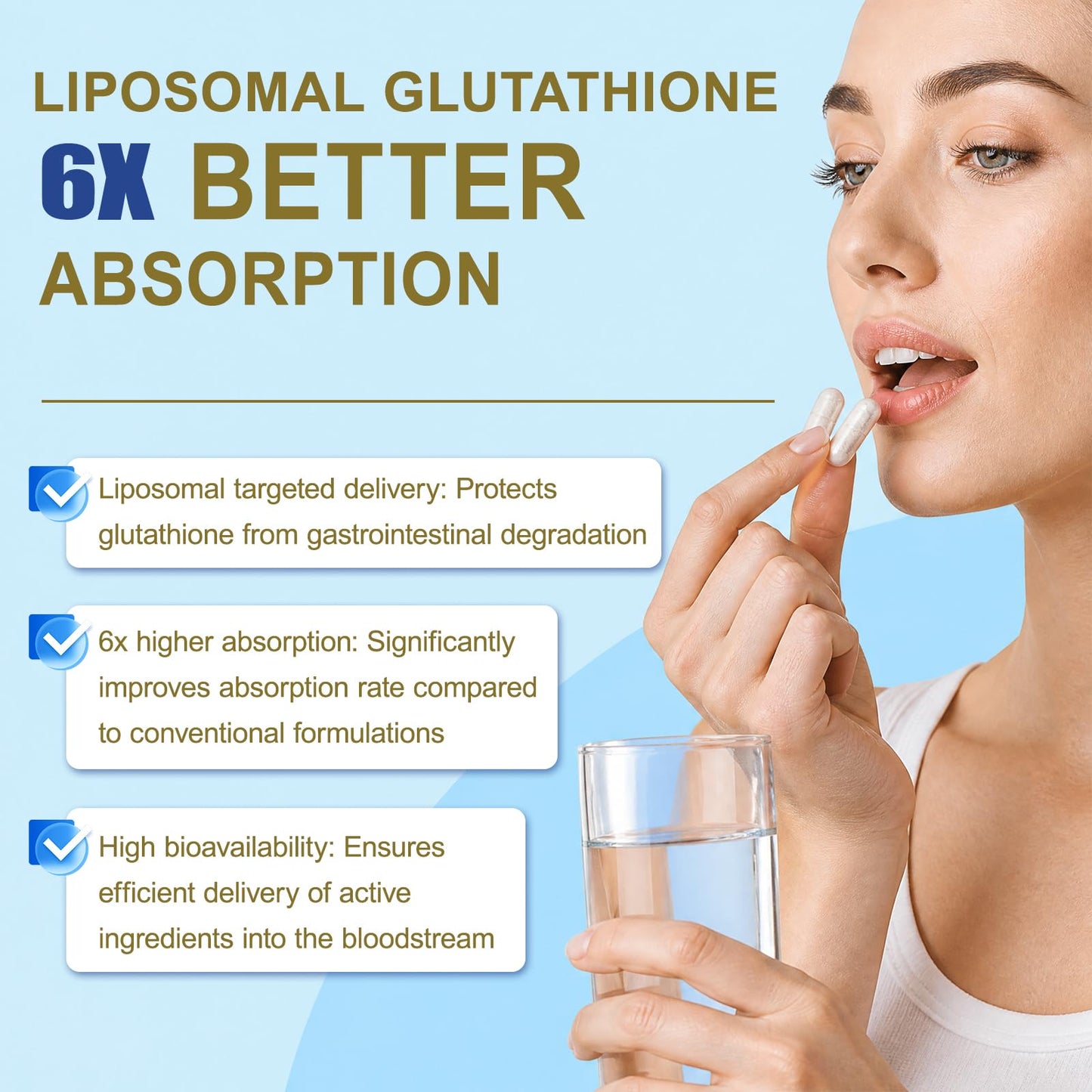 Kenofor Liposomal Glutathione with Resveratrol, Vitamin C & Vitamin B2 - 1155mg, High Absorption L-Glutathione Supplement, 60 Capsules