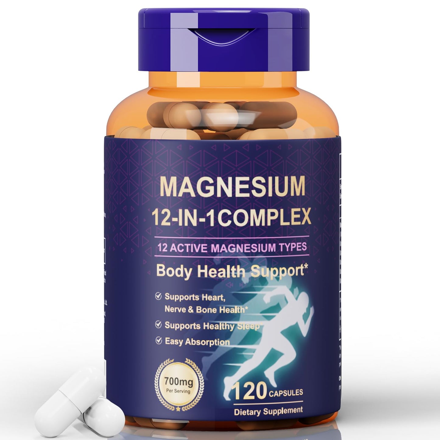 Dr. HR 12-in-1 Magnesium Complex Supplement 700mg Capsule, 120 Count