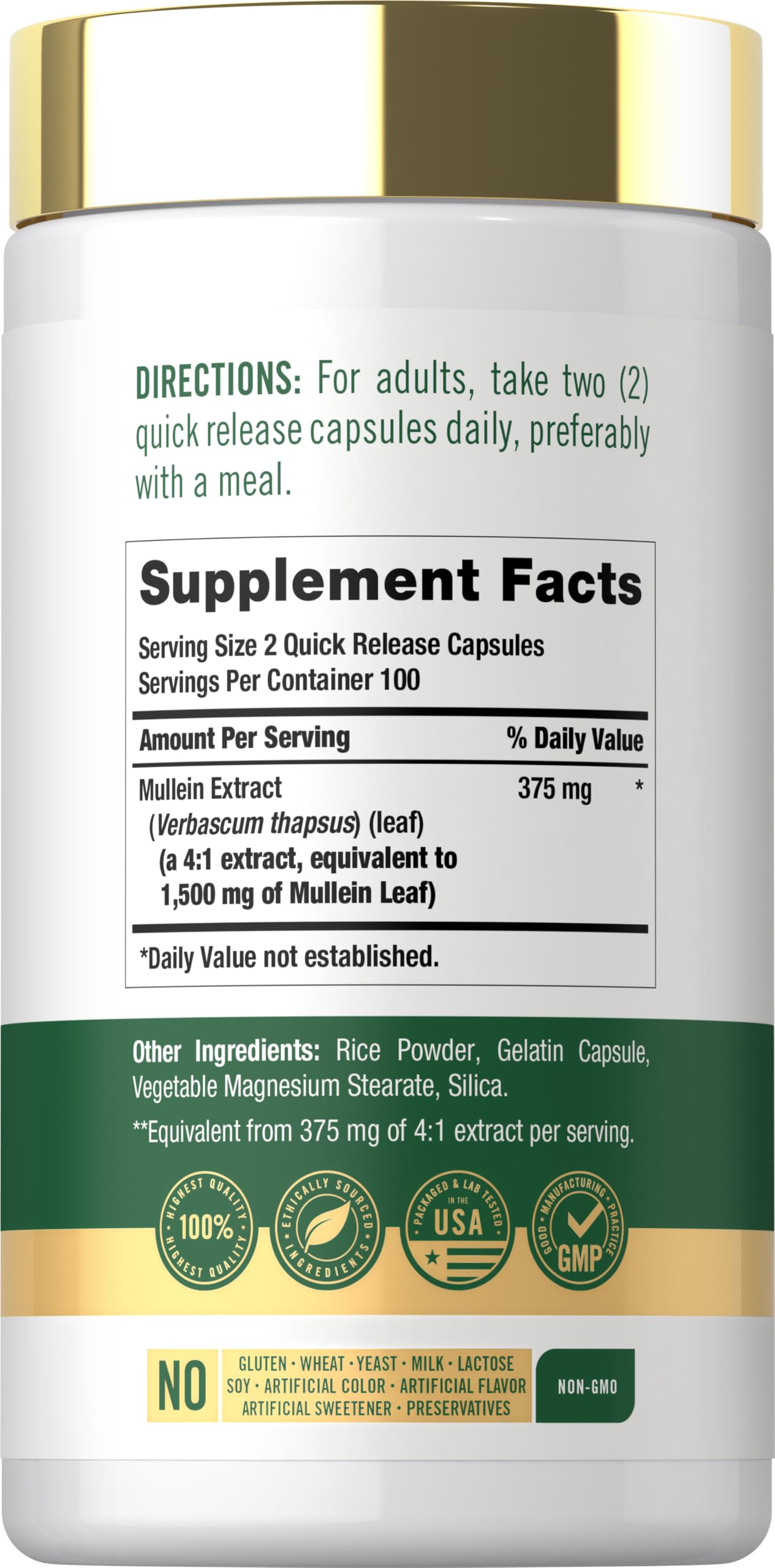 Carlyle Mullein Leaf Extract Capsules 200