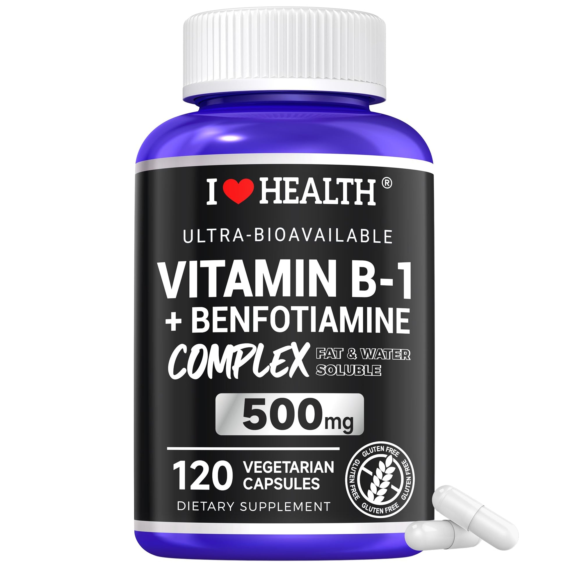 I LOVE HEALTH Benfotiamine 600mg Plus Vitamin B1 20mg, Capsules, 240