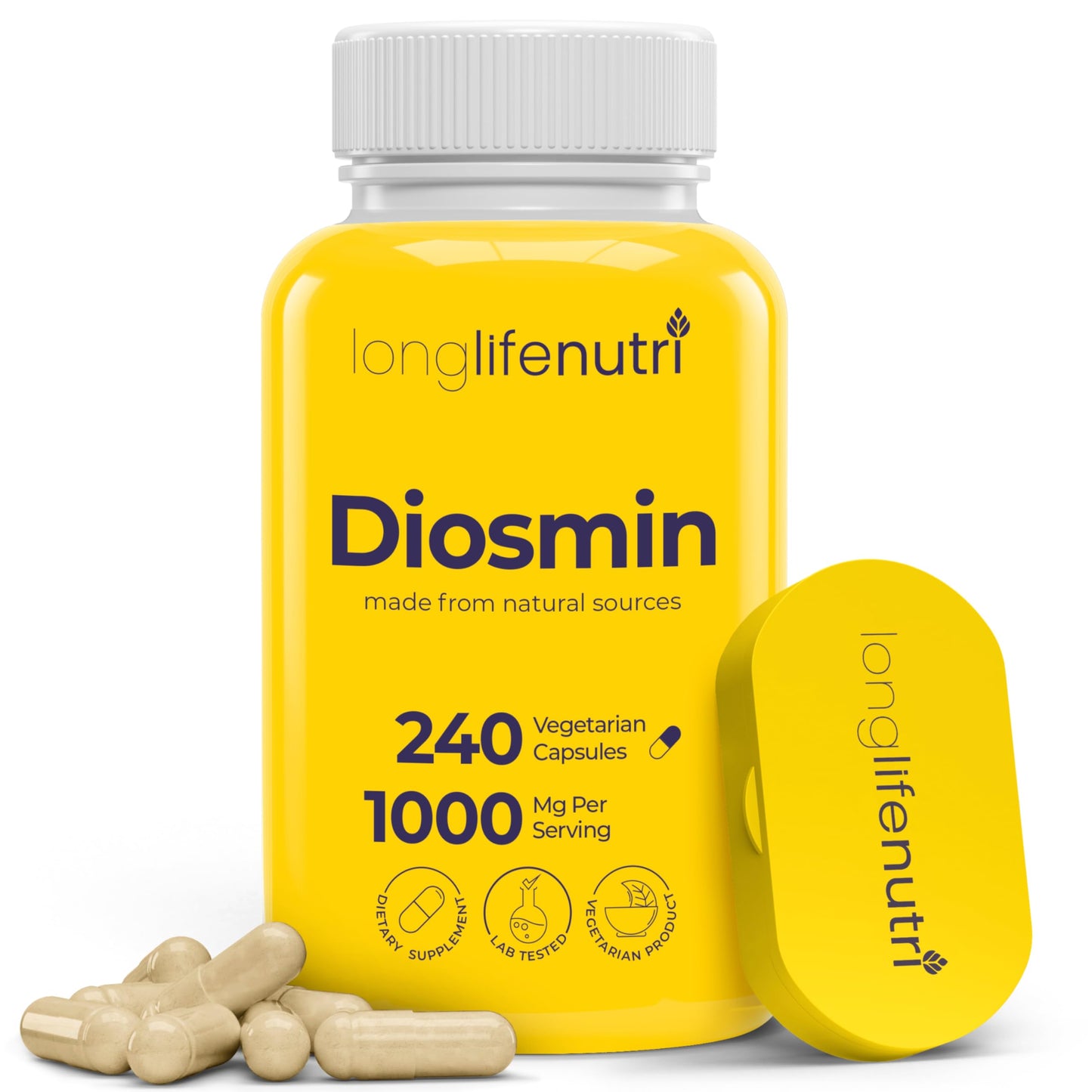 LongLifeNutri Diosmin 1000mg Advanced Formula Capsules, 240