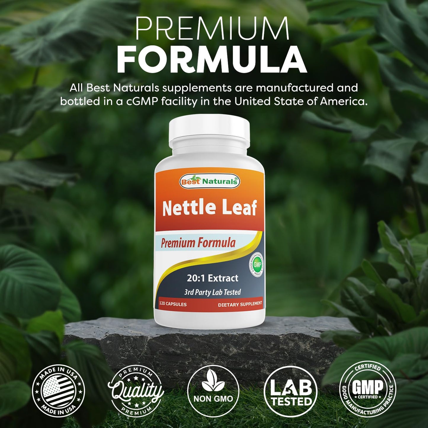 Best Naturals Nettle Leaf 20:1 Extract (250 mg) Capsule, 120 Count