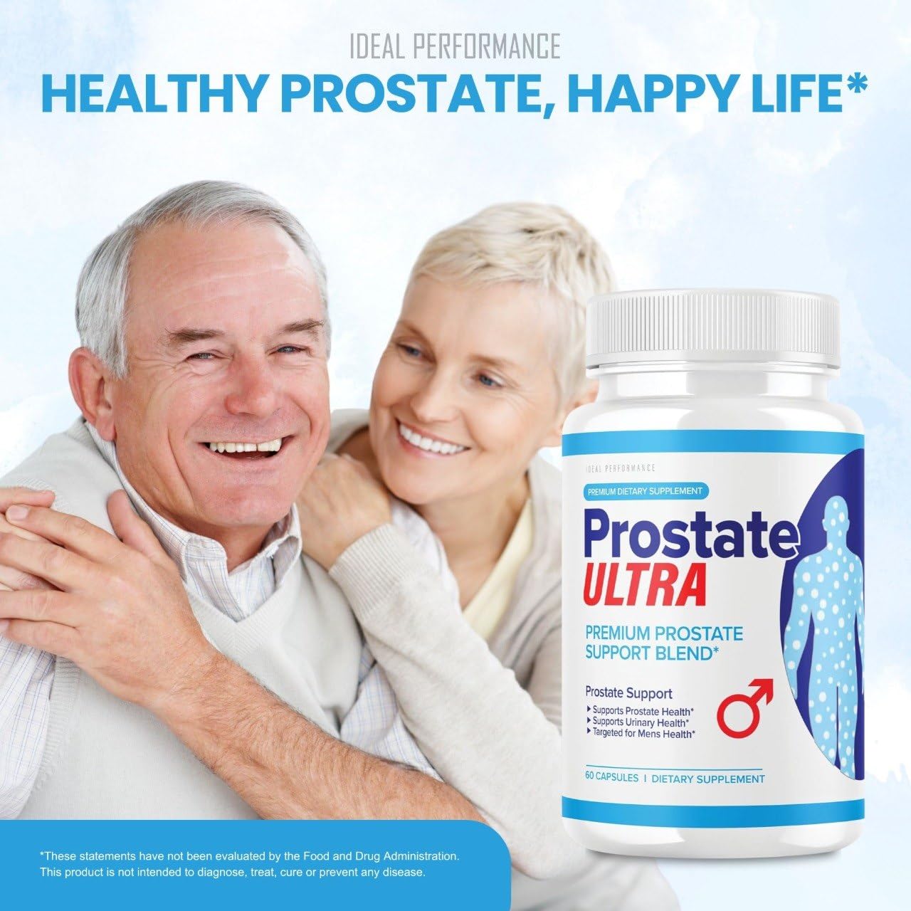 IDEAL PERFORMANCE Prostate Ultra Supplements for Men Prostate Health Formula Capsules, 180 Capsules