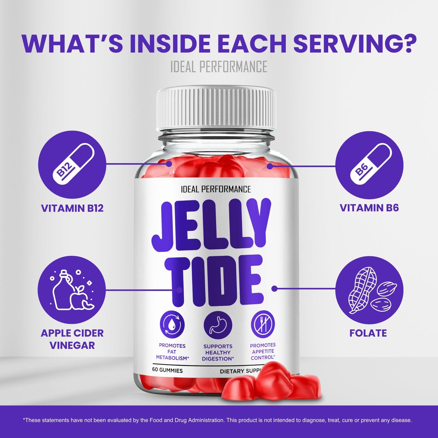 IDEAL PERFORMANCE Jelly Tide Keto ACV Gummies 60 Count