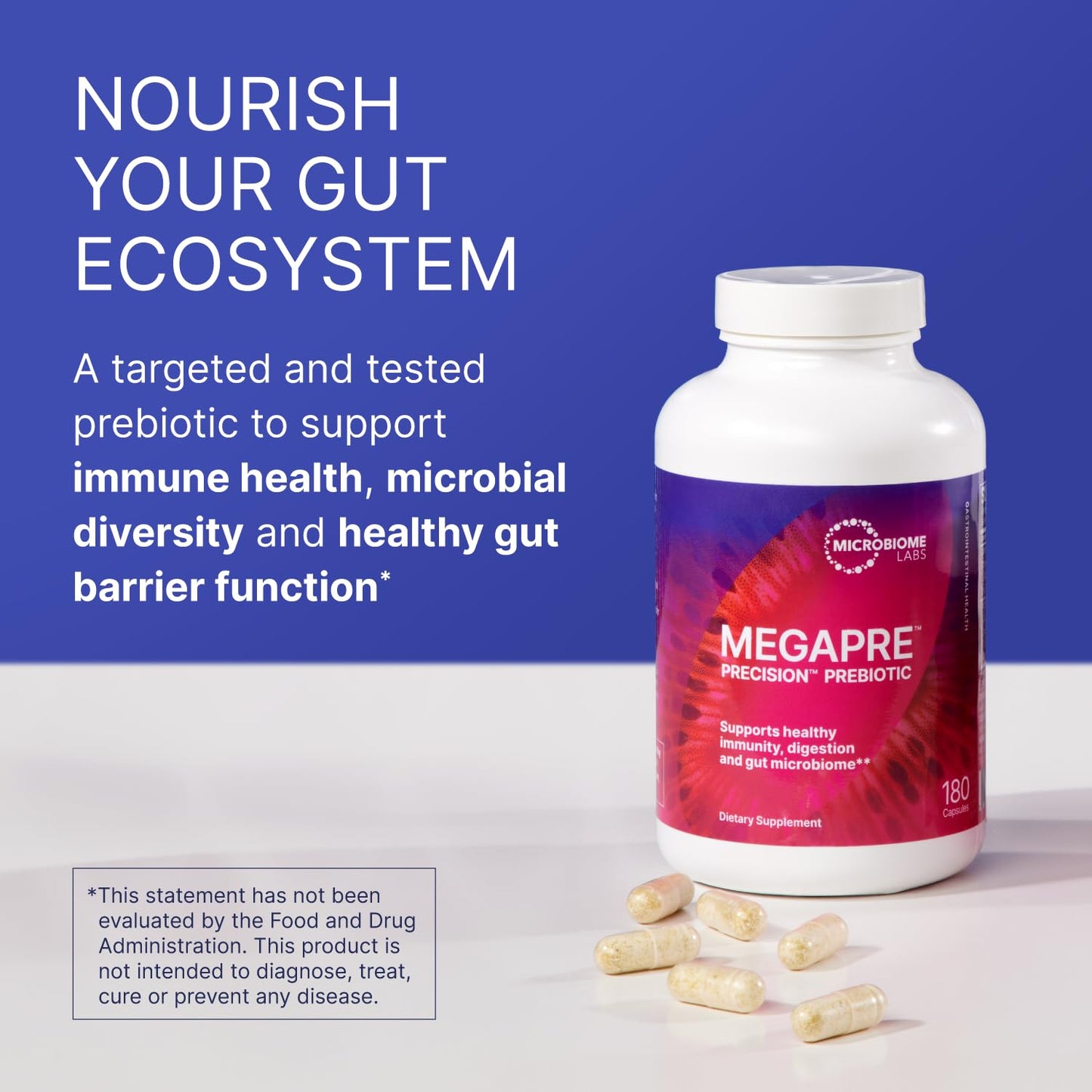 Microbiome Labs MegaPre Prebiotic Fiber Supplement Capsule 180 Capsules