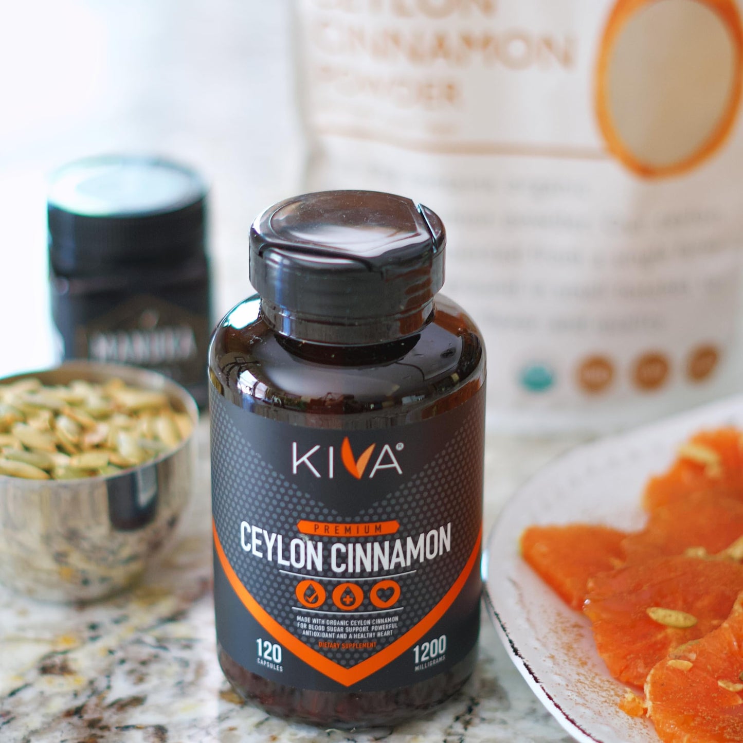 Kiva Premium Ceylon Cinnamon Powder 120 Count