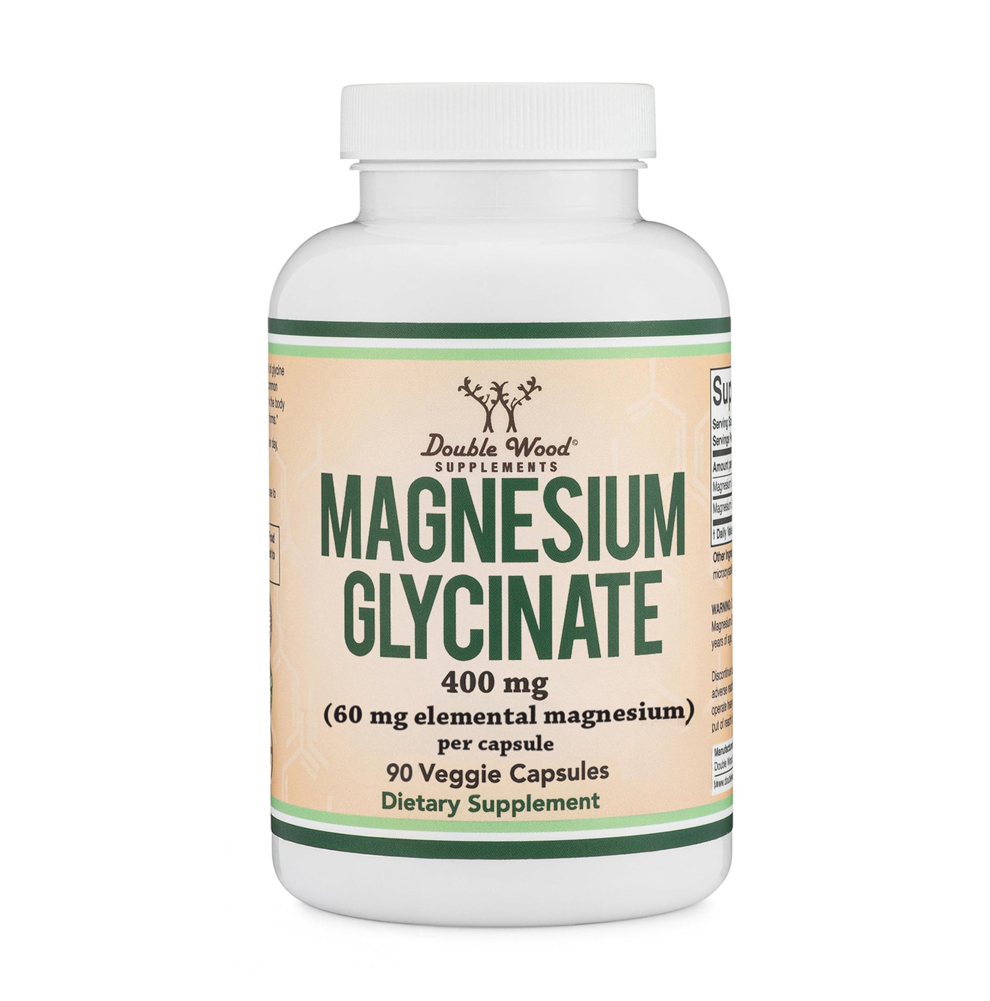 Double Wood Supplements Magnesium Glycinate 400mg 90 Capsules