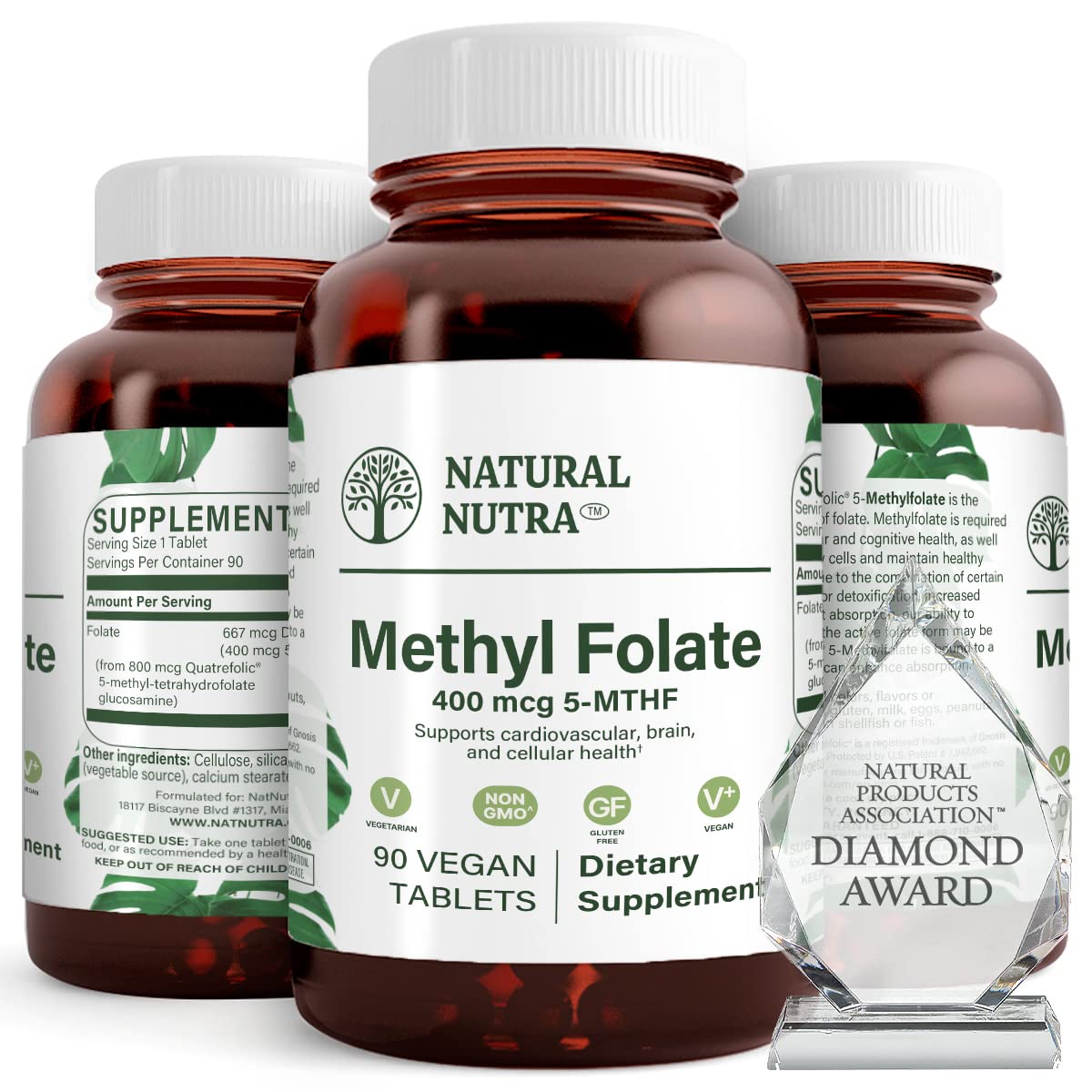 Natural Nutra Active Methyl Folate Supplement With Quatre Folic B9, 270 Tablets