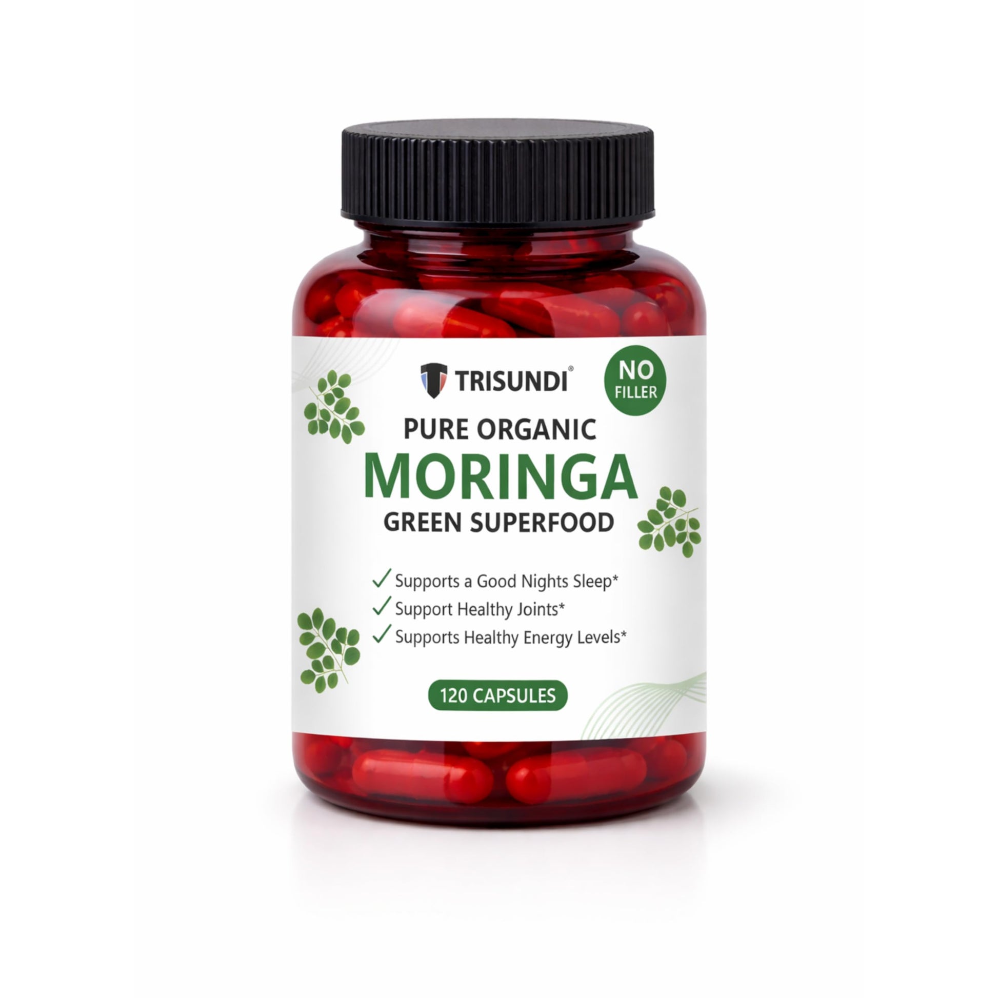 Trisundi Organic Moringa Capsules 600mg Capsules 120