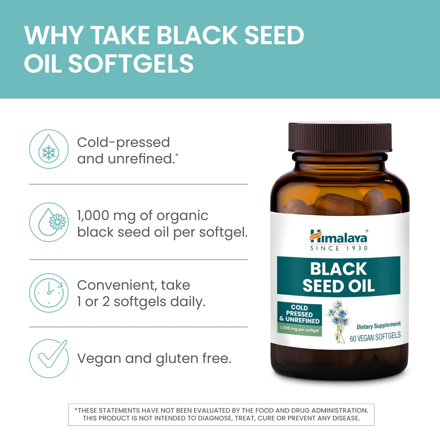 Himalaya Black Seed Oil Softgel, 60 Softgels