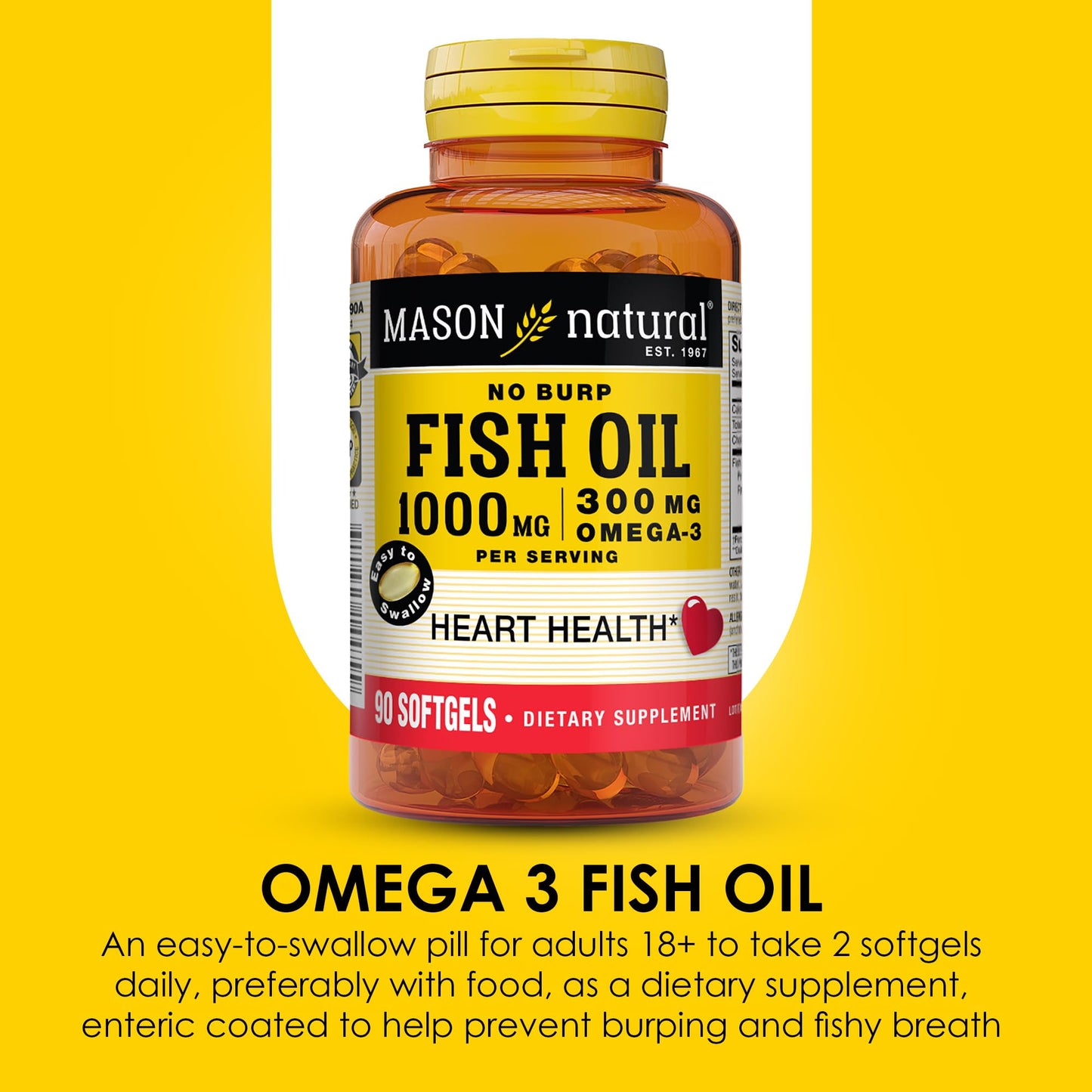Mason Natural Omega 3 Fish Oil Softgels 270