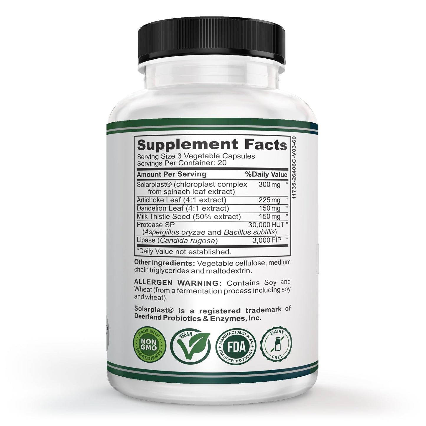 VESALIX Liver Support with Solarplast, Milk Thistle, Artichoke & Dandelion Capsule, 60 Count