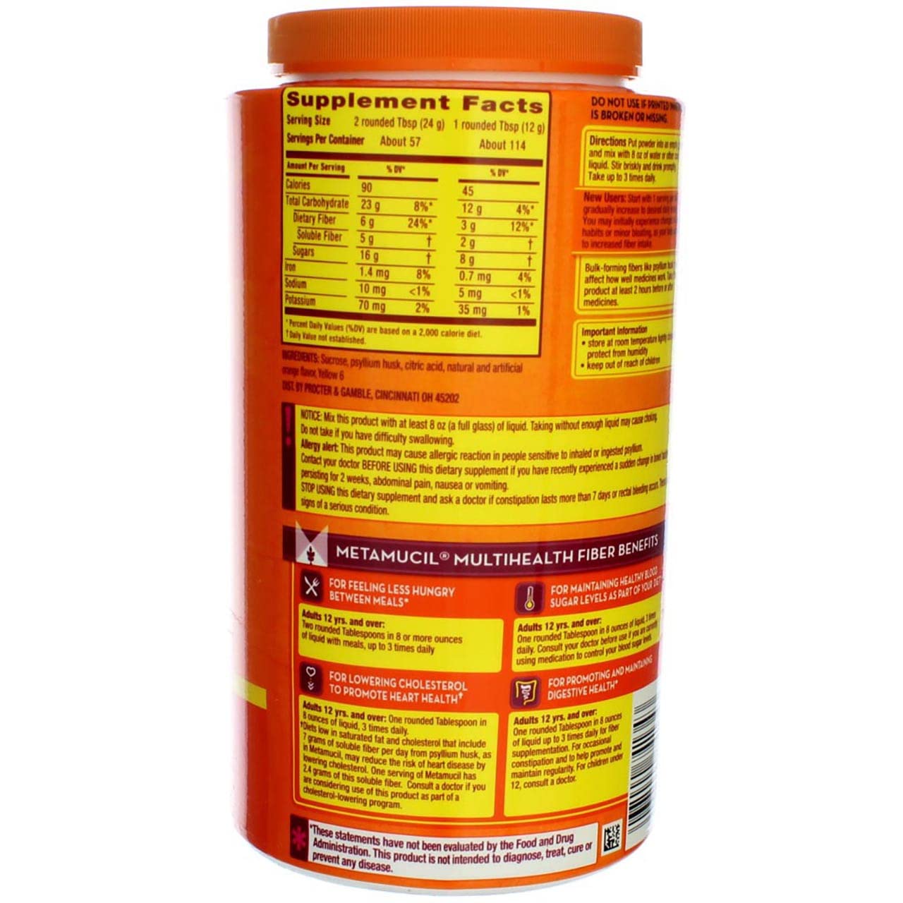 Metamucil Psyllium Fiber Supplement Powder 289.2