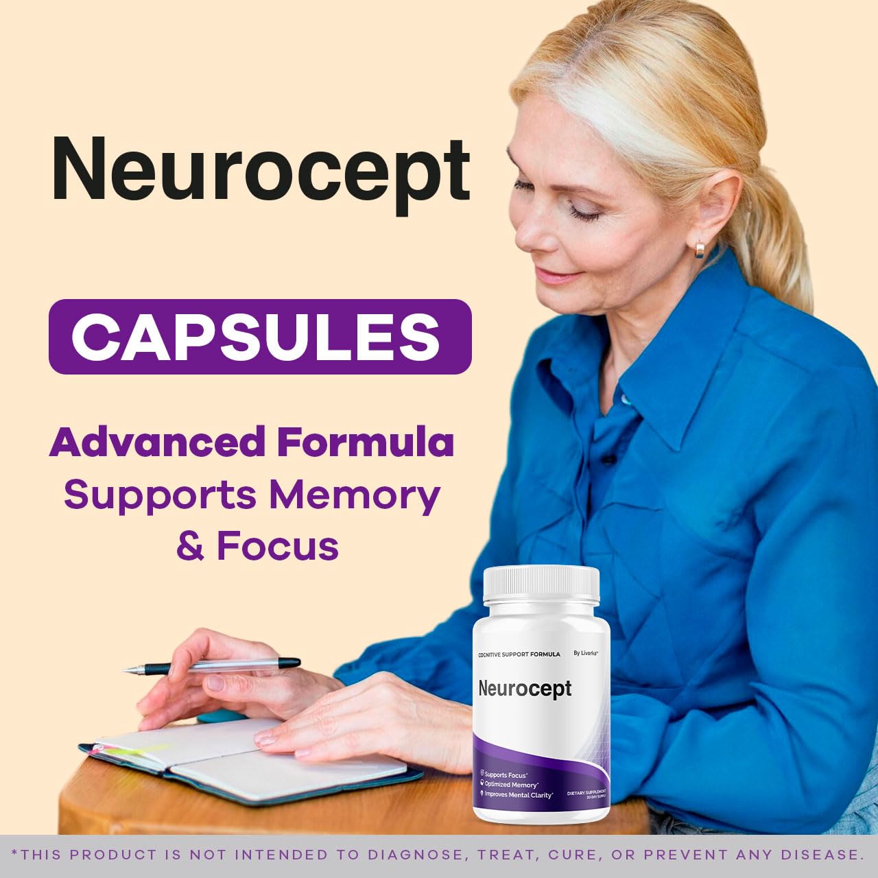 LIVORKA Neurocept Brain & Memory Focus Support Capsules, 180 Capsules