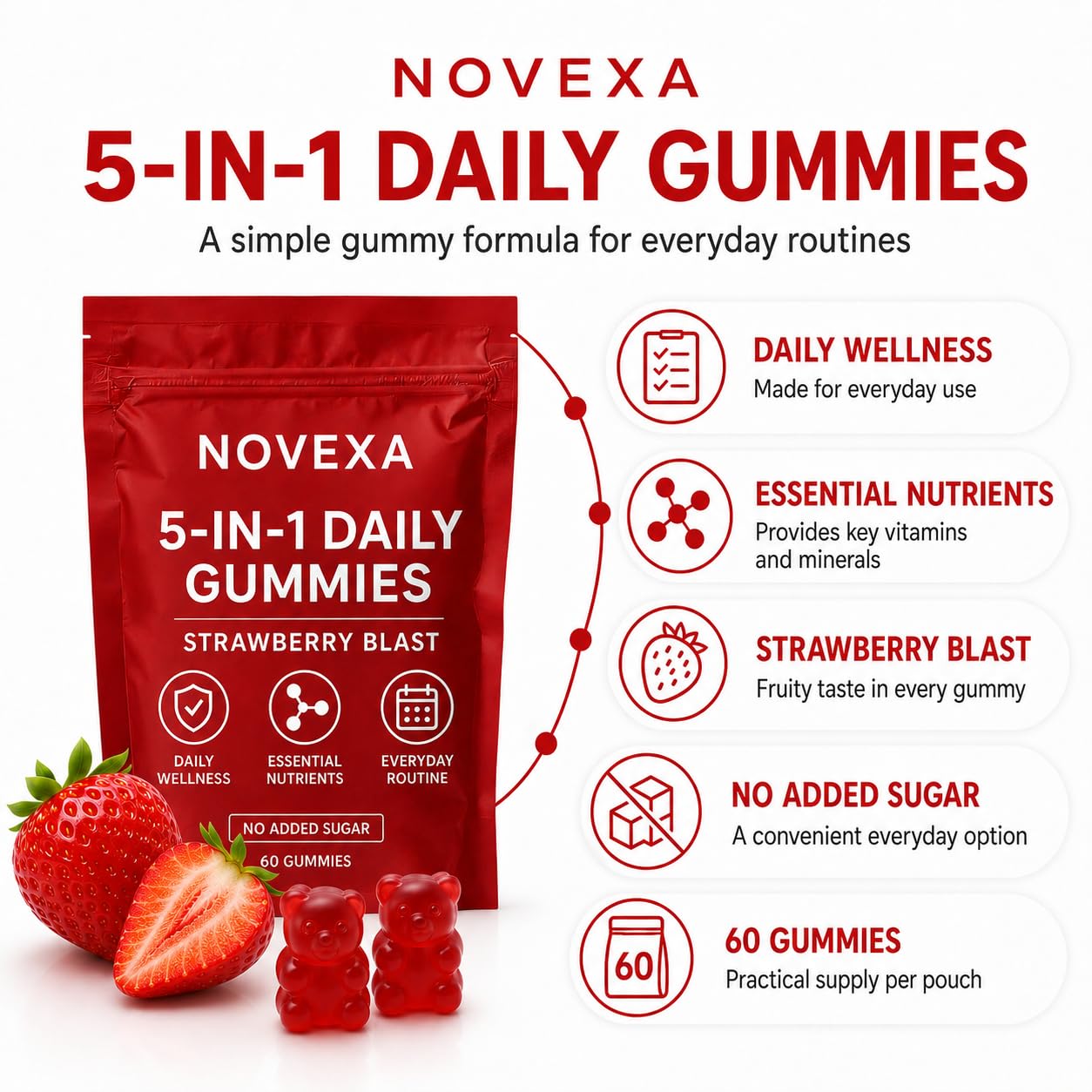 Magnixa Novexa Growth Gummies Gummy 60 Count