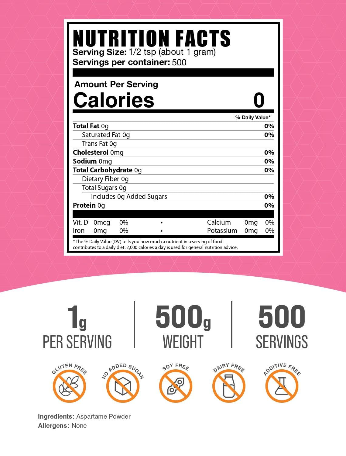 BulkSupplements Aspartame Powder 17.64 oz