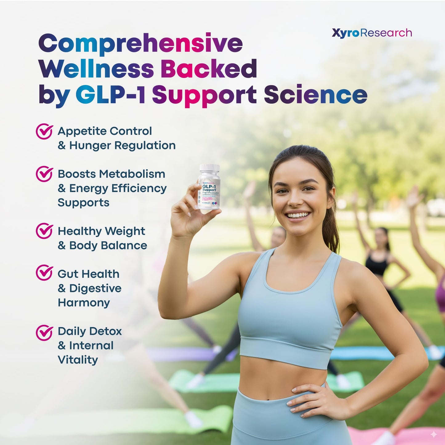 Xyro Research GLP-1 Support Weight Loss Probiotic Supplement Capsule 60 Count