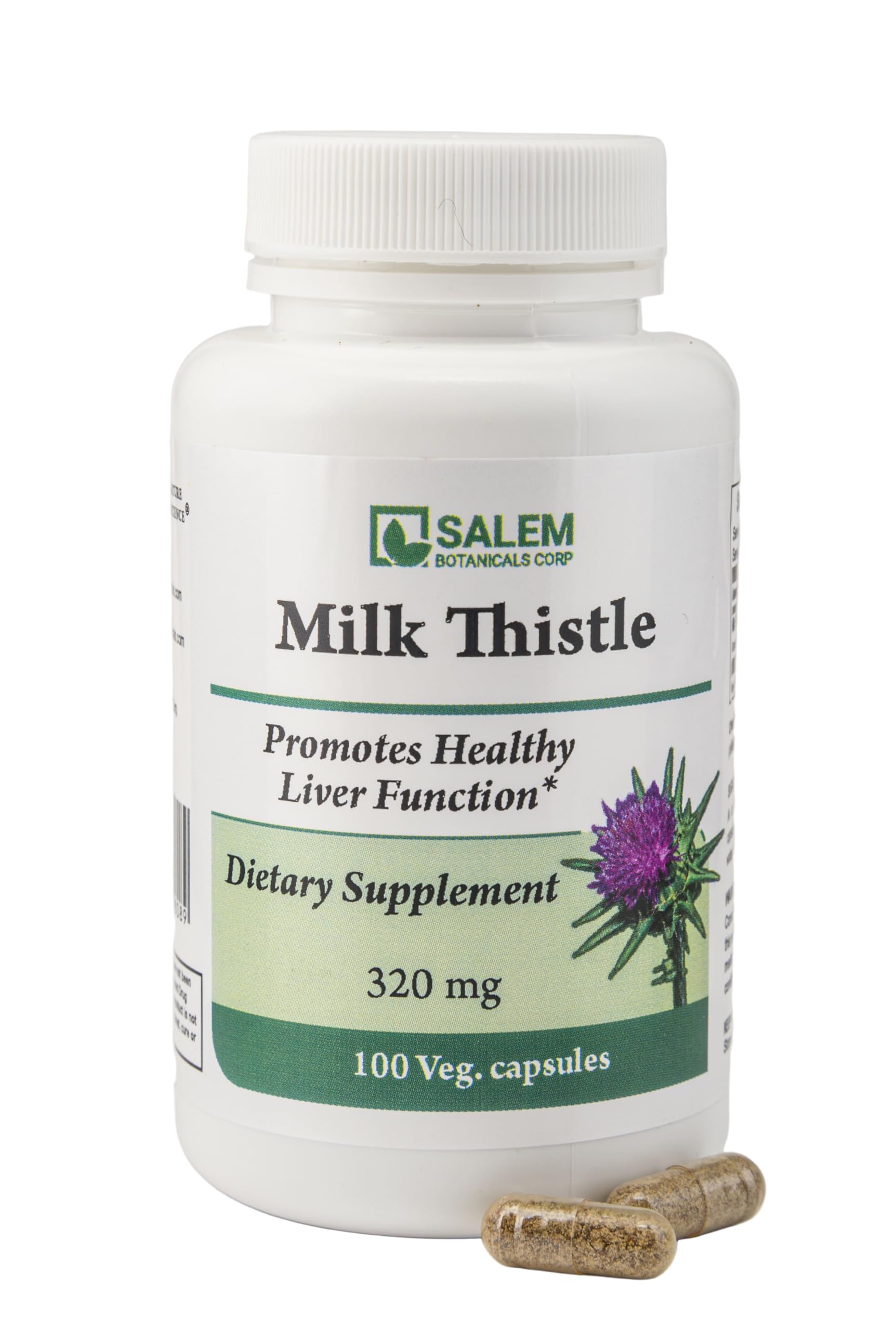 Salem Botanicals Milk Thistle Capsules, 100 Capsules