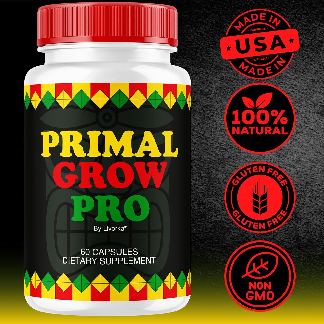 LIVORKA Primal Grow Pro for Men Capsules, 120 Capsules