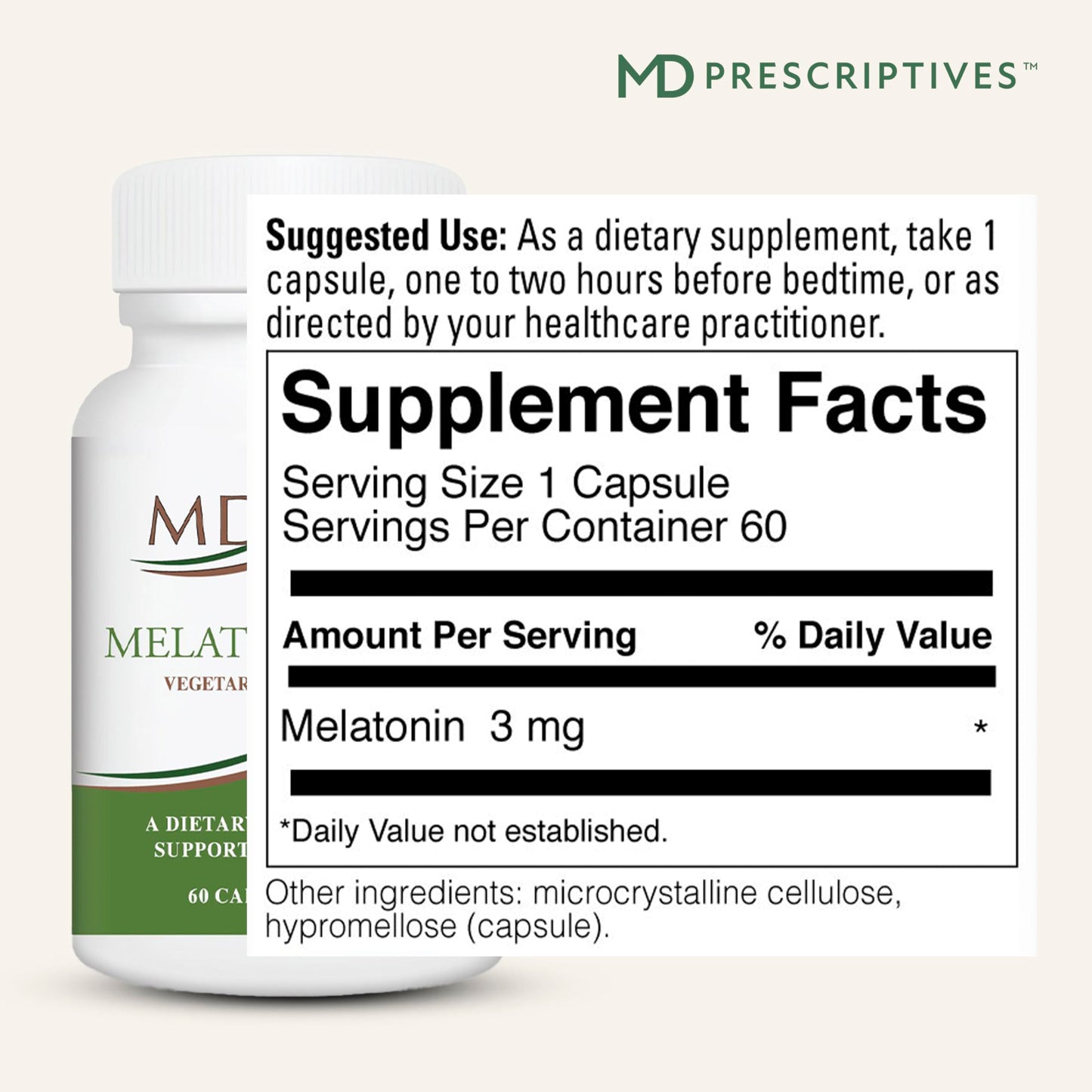 MD Prescriptives Melatonin 3mg Supplement 60 Capsules