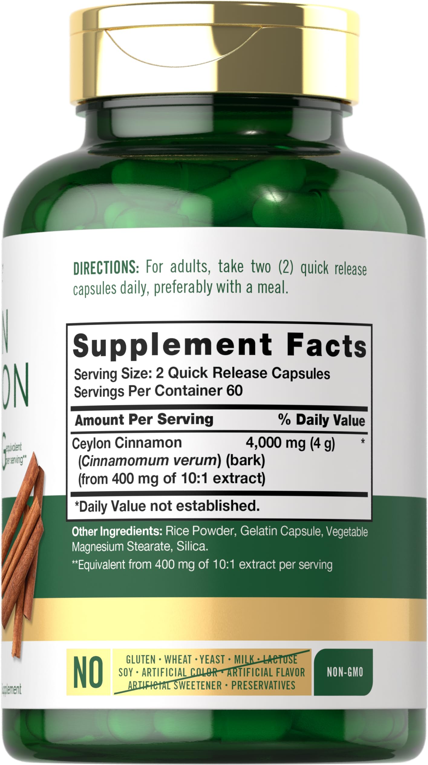 Carlyle Ceylon Cinnamon Capsules, 120 Count
