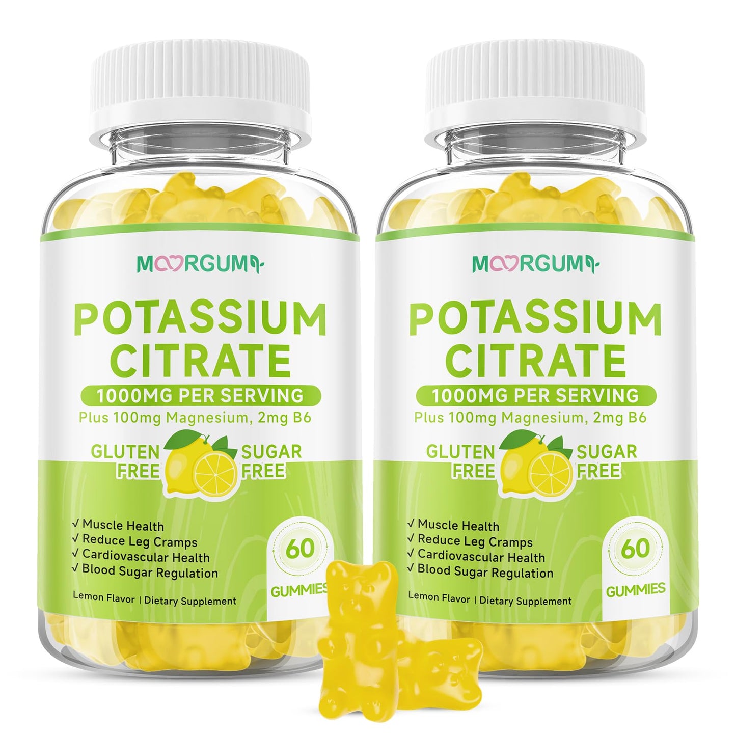 MOORGUMY Potassium Citrate 1000mg Gummies, 120 Count