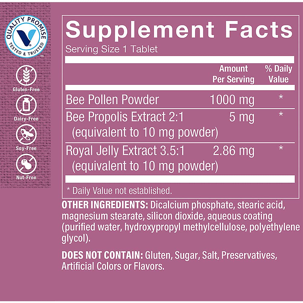The Vitamin Shoppe Bee Pollen Complex 1000mg Tablets 300