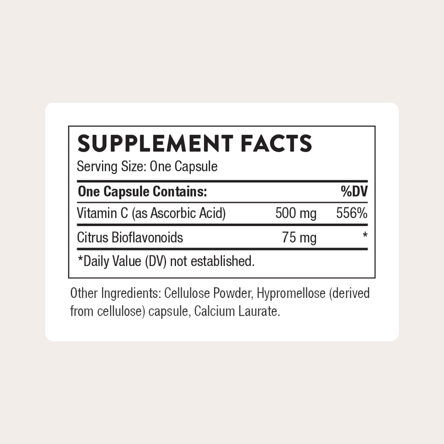 THORNE Vitamin C 500 mg Capsule, 90 Count