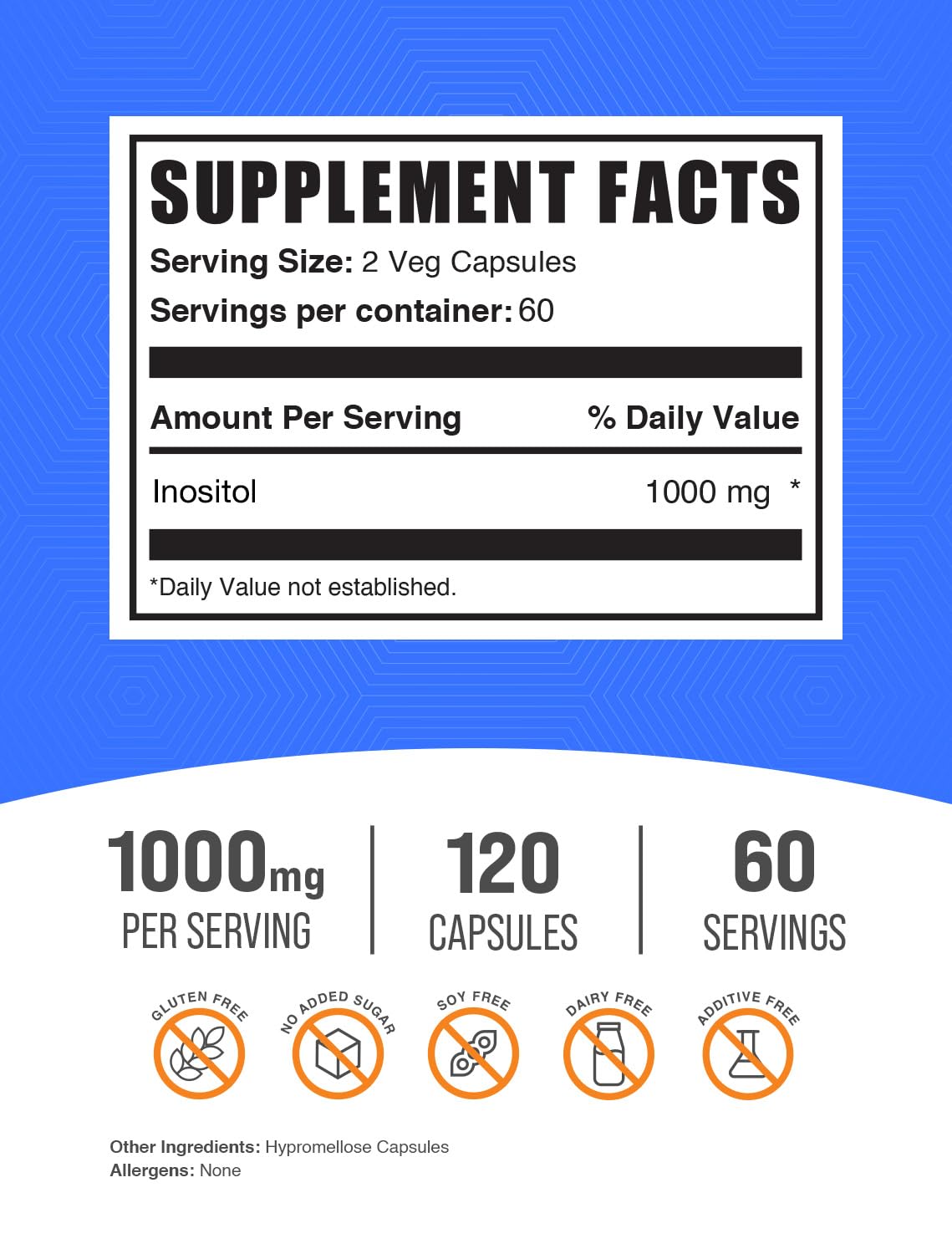 BulkSupplements Inositol Capsules 120 Count