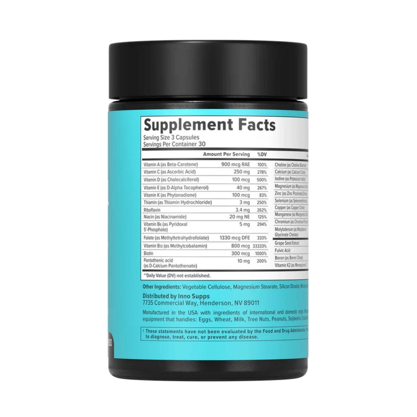 InnoSupps Bio-Methyl Multi - Methylated Multivitamin with Magnesium, Folate, Zinc, & Vitamins Capsules, 90 Count