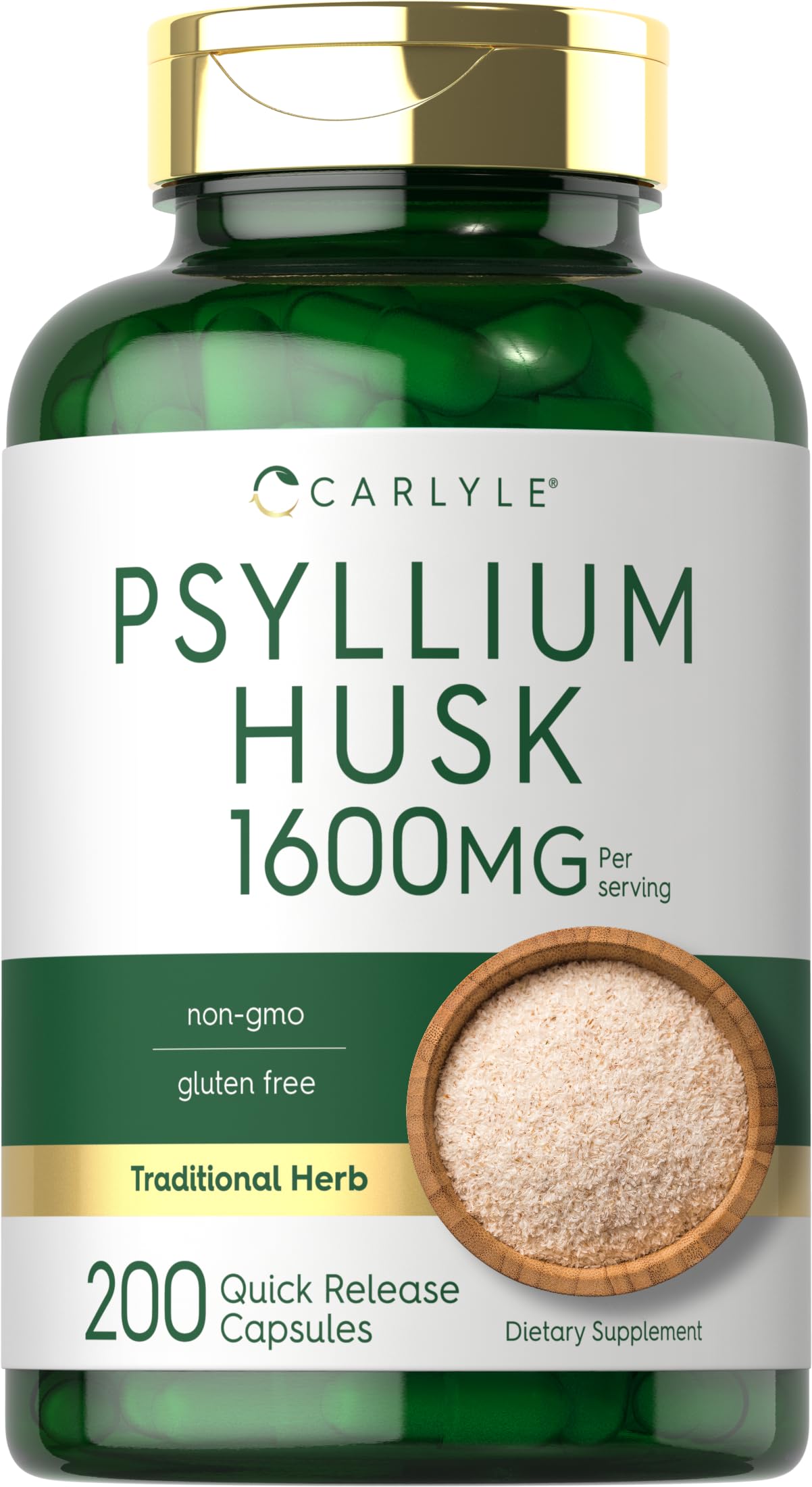 Carlyle Psyllium Husk 1600mg Capsule 200 Count