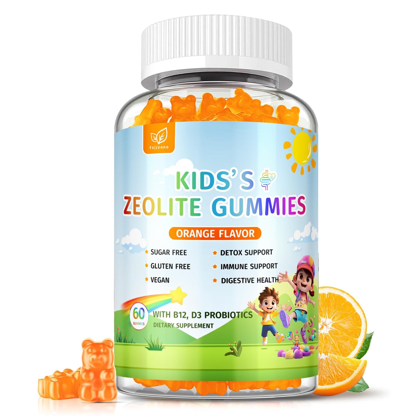 Fzjjyana Zeolite Detox for Kids Gummies, 60 Count