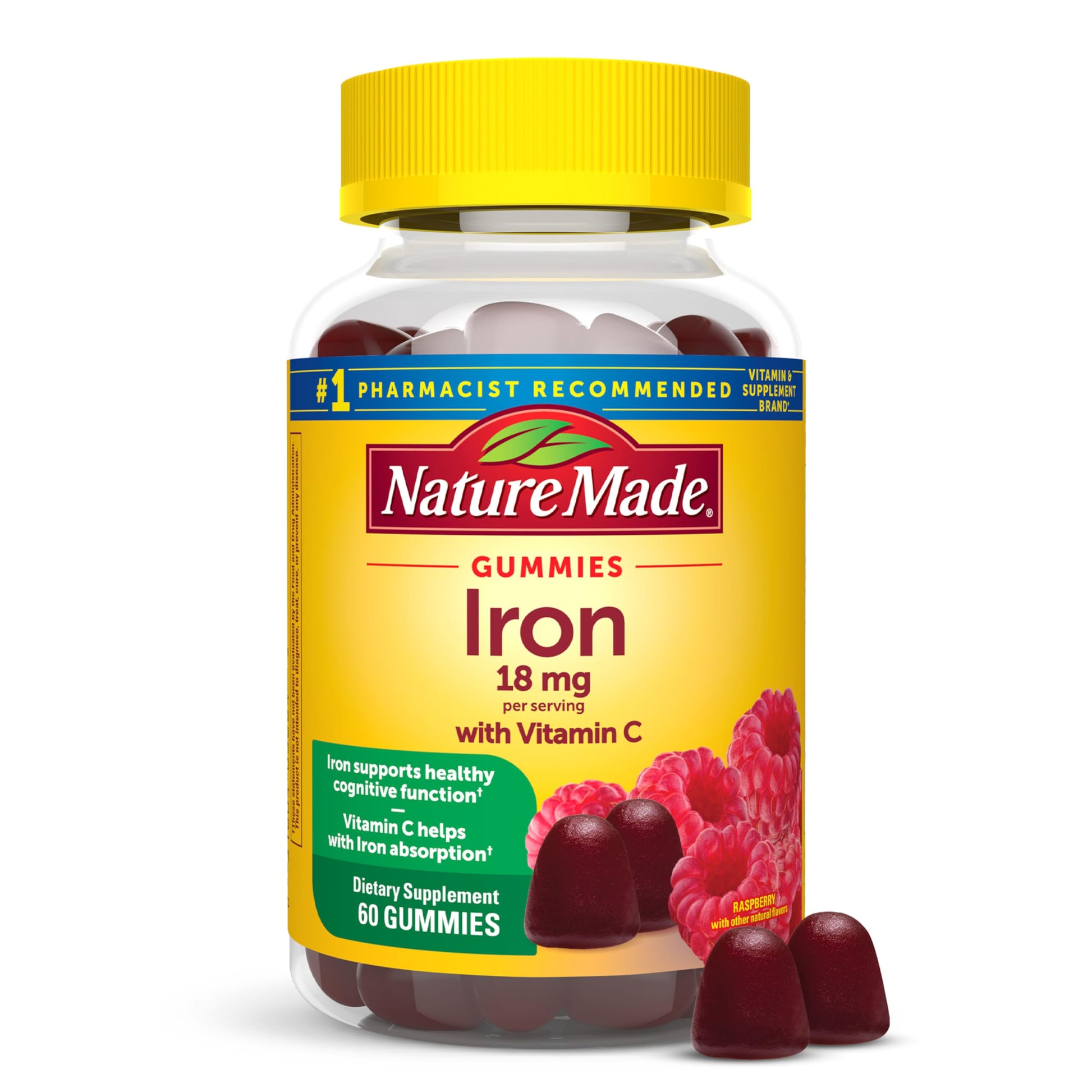Nature Made Iron Gummies with Vitamin C, 18 mg per serving, 60 Count