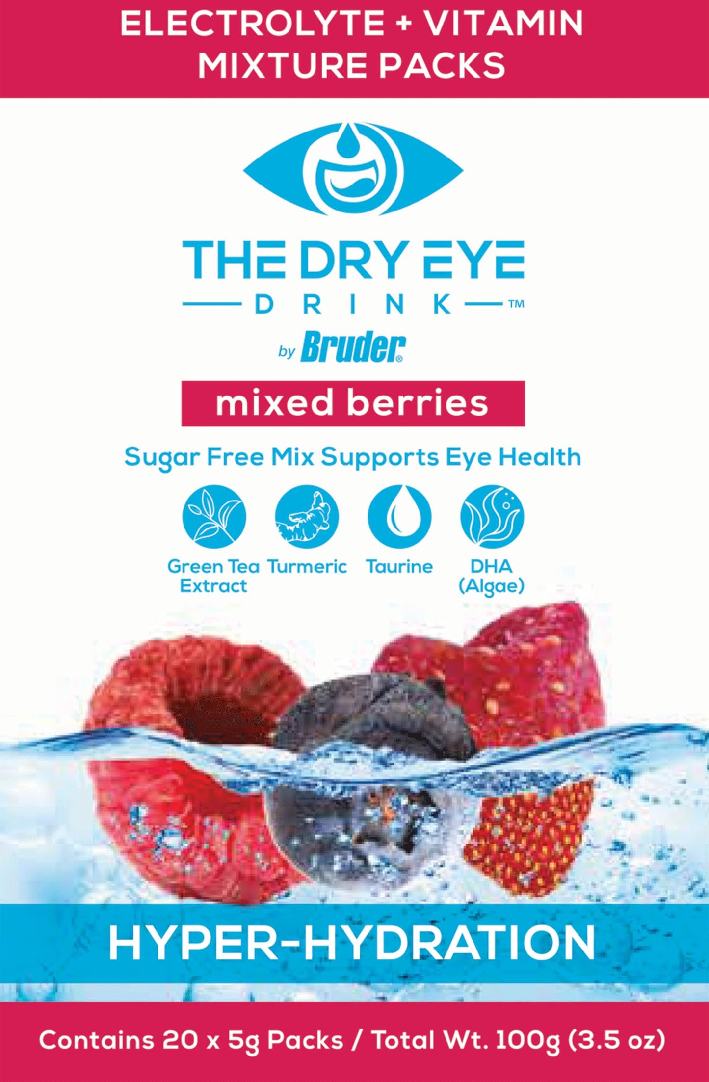 The Dry Eye Drink Sugar-Free Electrolyte Powder Packets, 3.5 oz