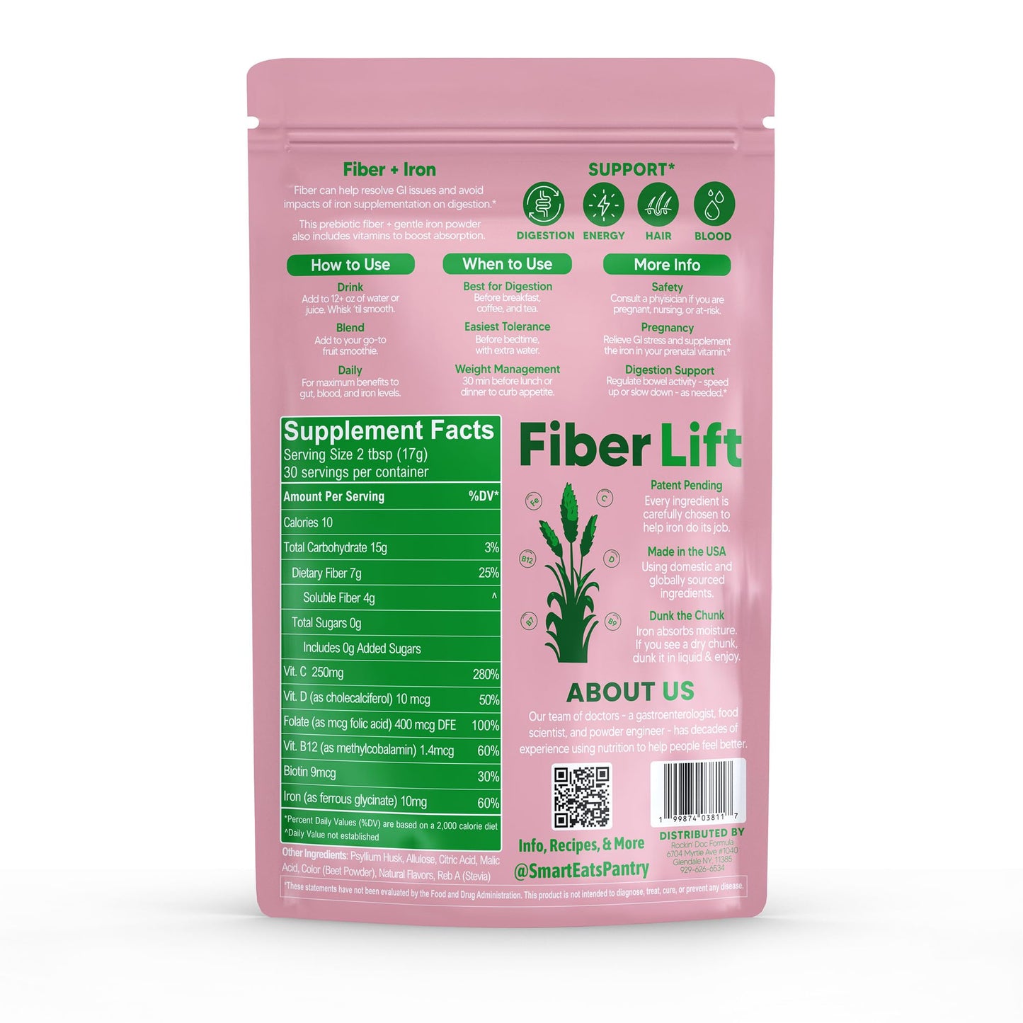 Smart Eats Fiber Lift Psyllium Husk Powder 18.3