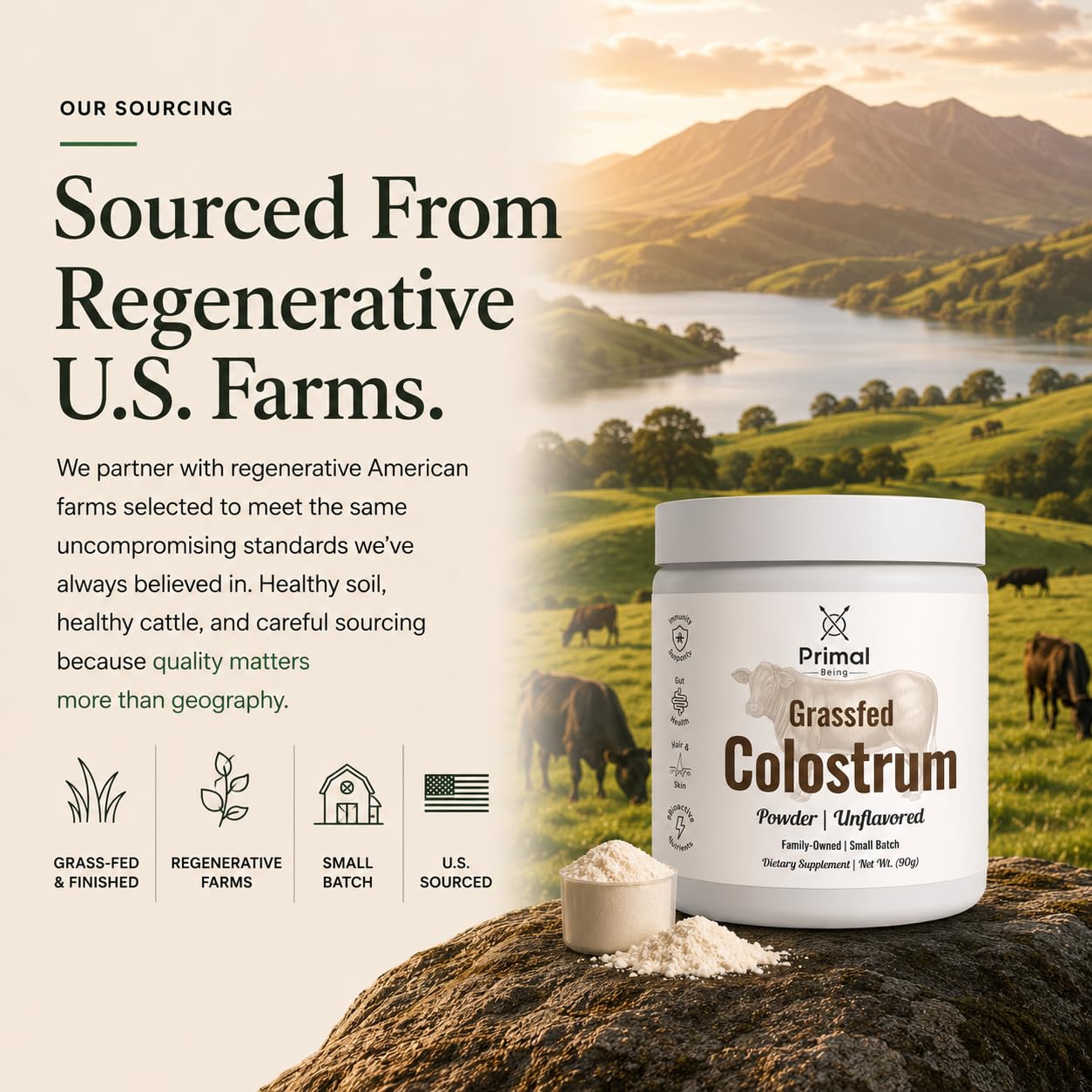 Primal Being Grassfed Beef Colostrum Powder, 3.17 oz