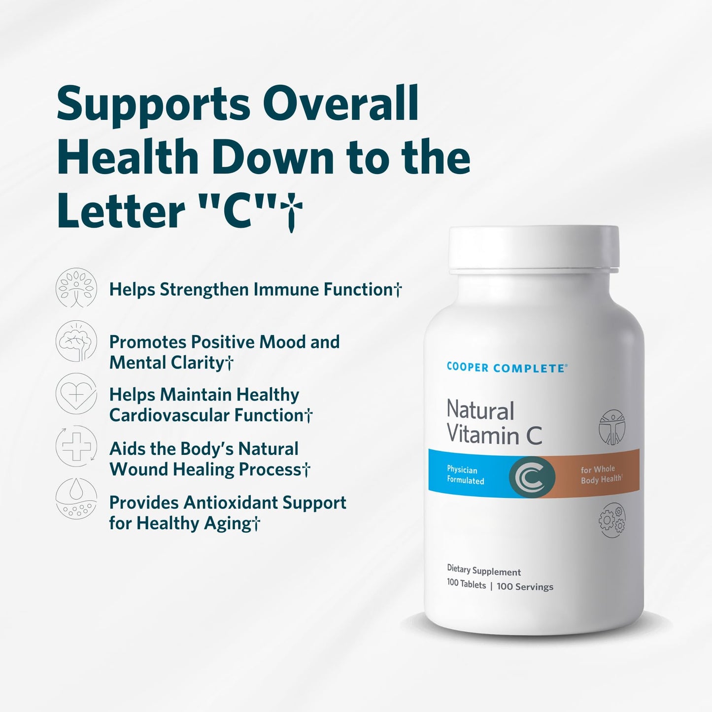 Cooper Complete Natural Vitamin C 1000 mg Tablet, 100 Tablets