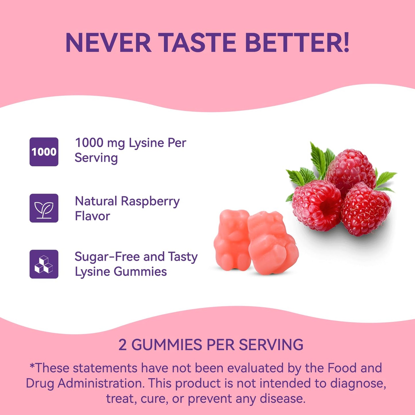 EAZGOO L-Lysine 1000mg Gummies, 60 Count