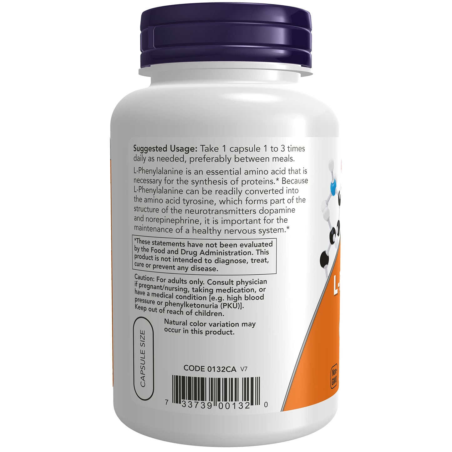 NOW Foods L-Phenylalanine 500mg Capsule 120 Capsules