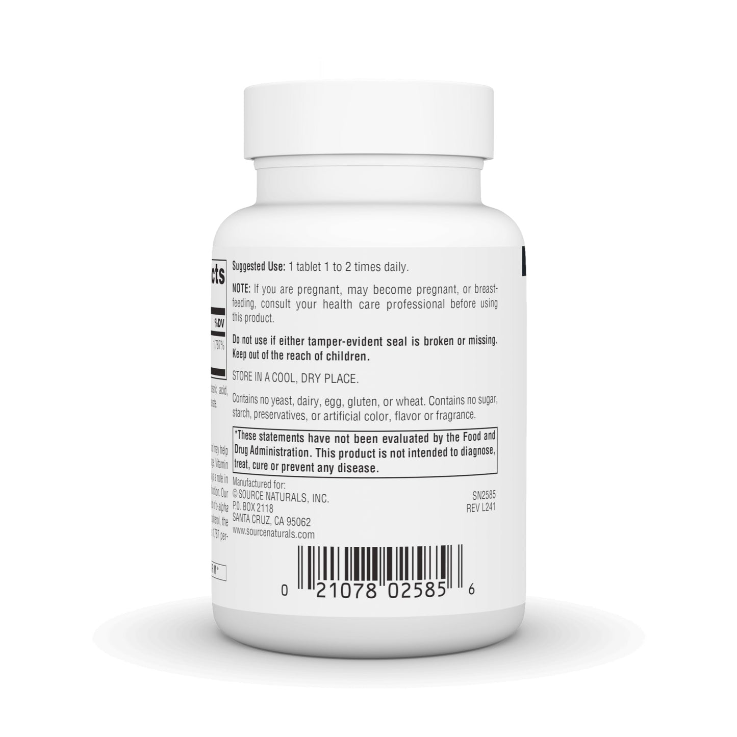 Source Naturals Vitamin E Non-GMO Antioxidant Support 400 IU, 60 Tablets