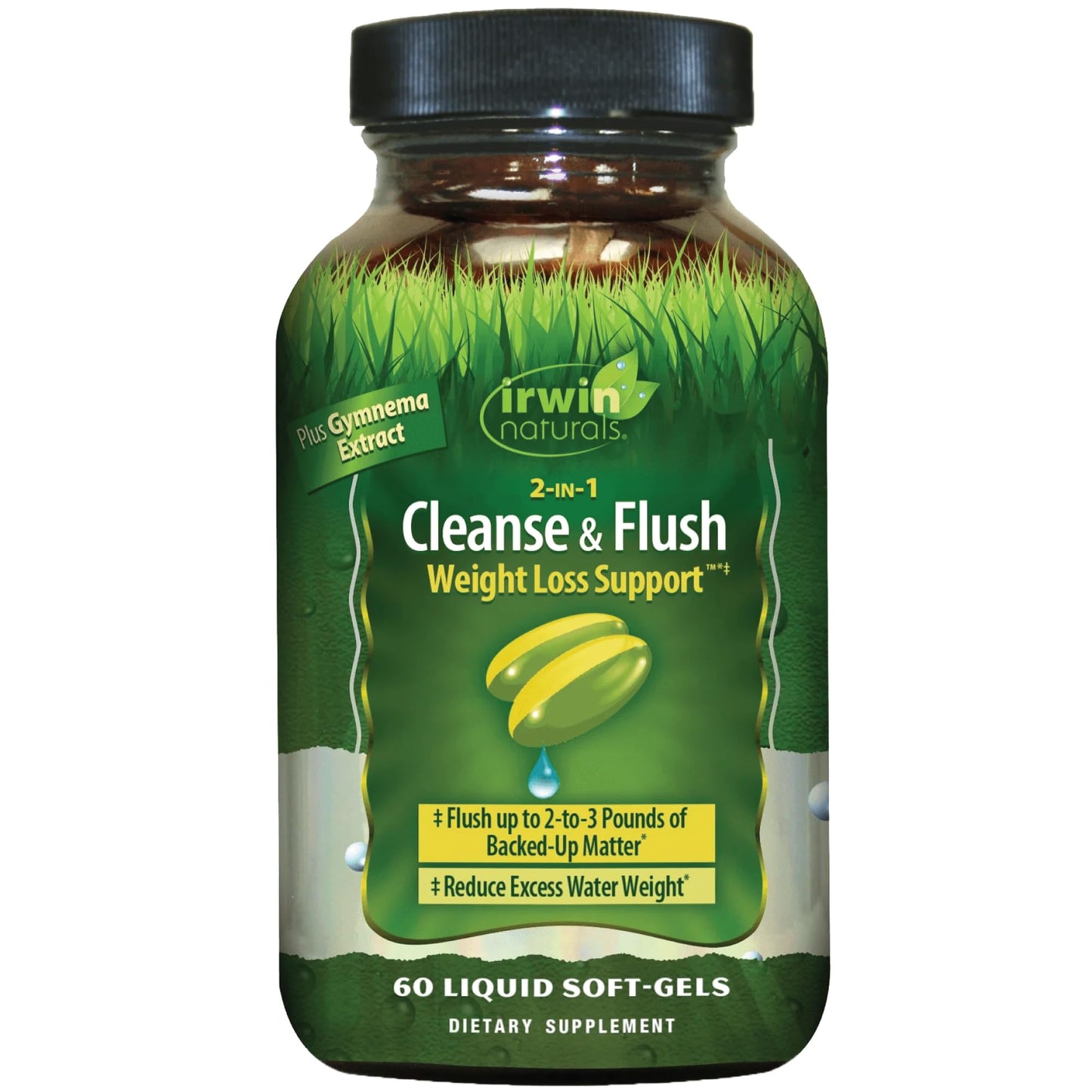 Irwin Naturals 2-in-1 Cleanse & Flush Weight Loss Support Soft-Gels 60 Count
