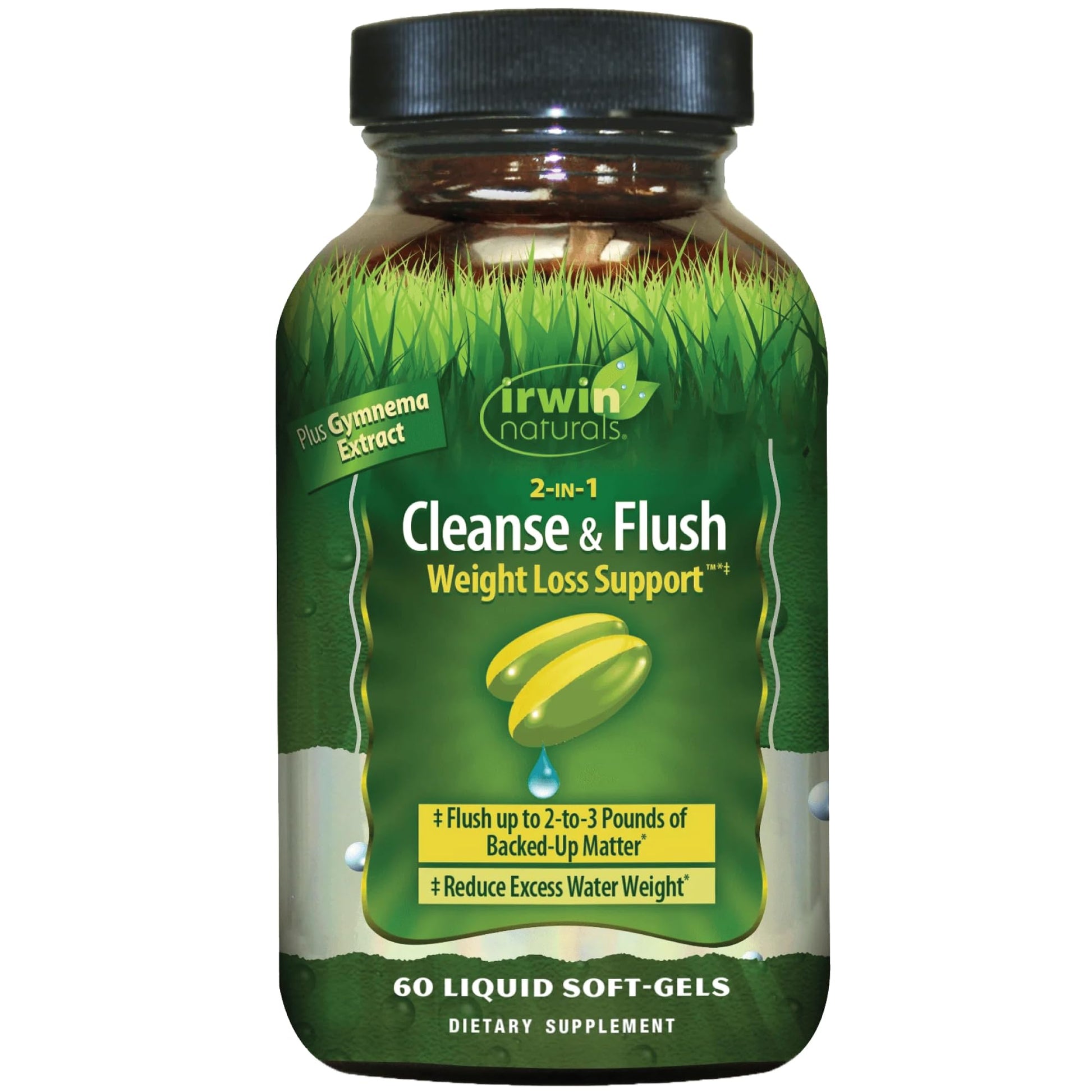 Irwin Naturals 2-in-1 Cleanse & Flush Weight Loss Support Soft-Gels 60 Count