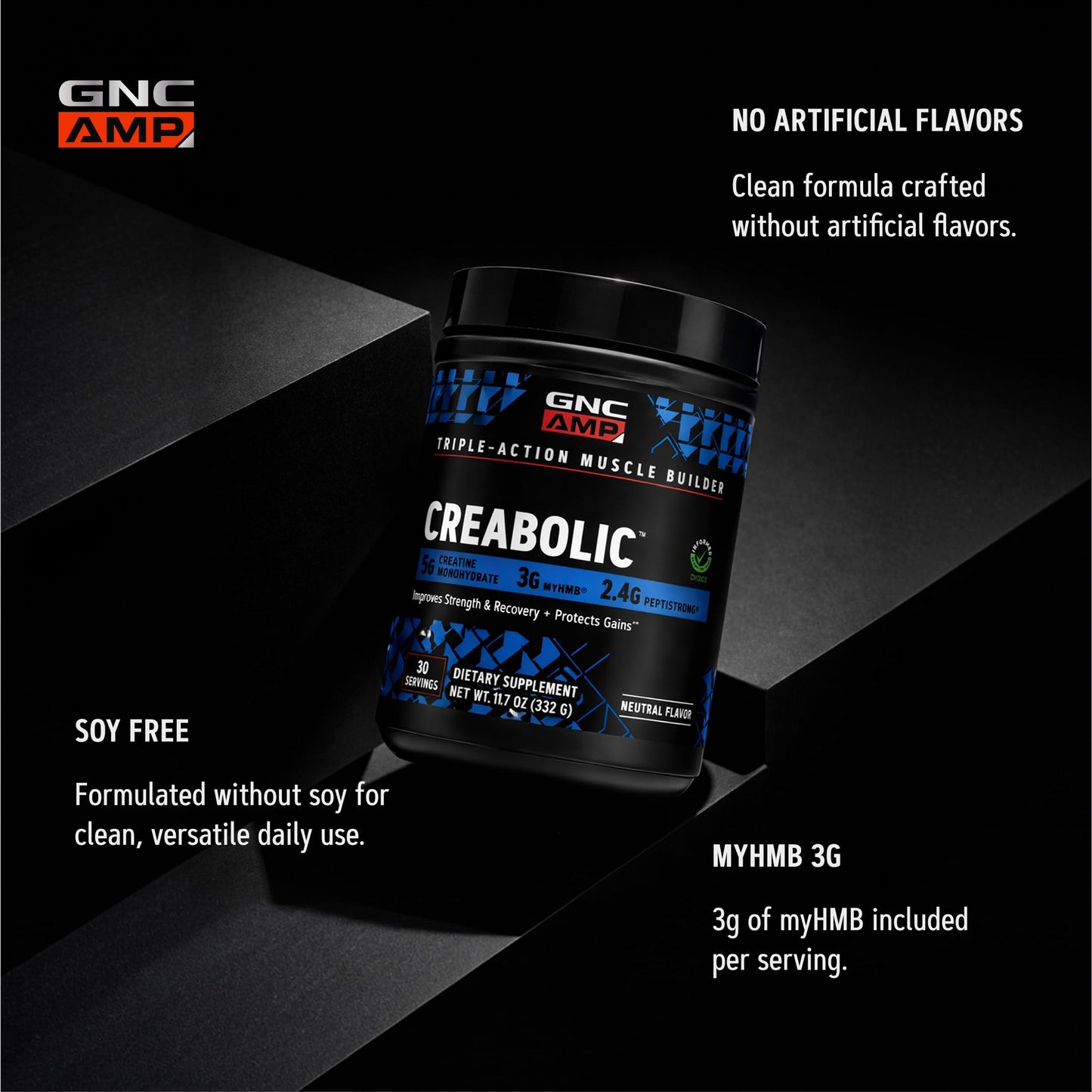 GNC AMP Creabolic Creatine Monohydrate Powder 11.7 oz