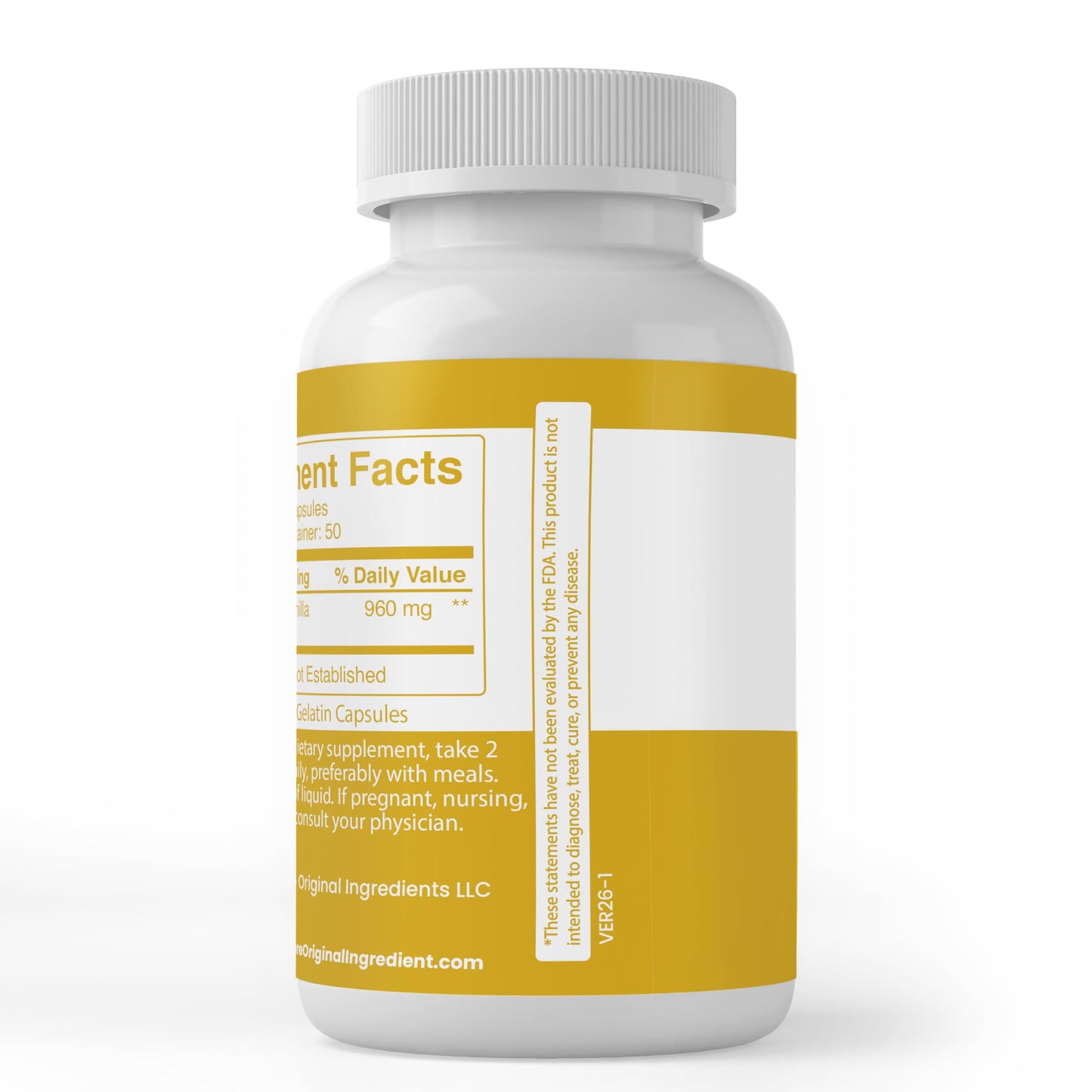Pure Original Ingredients Chamomile Extract Capsules, 100 Count