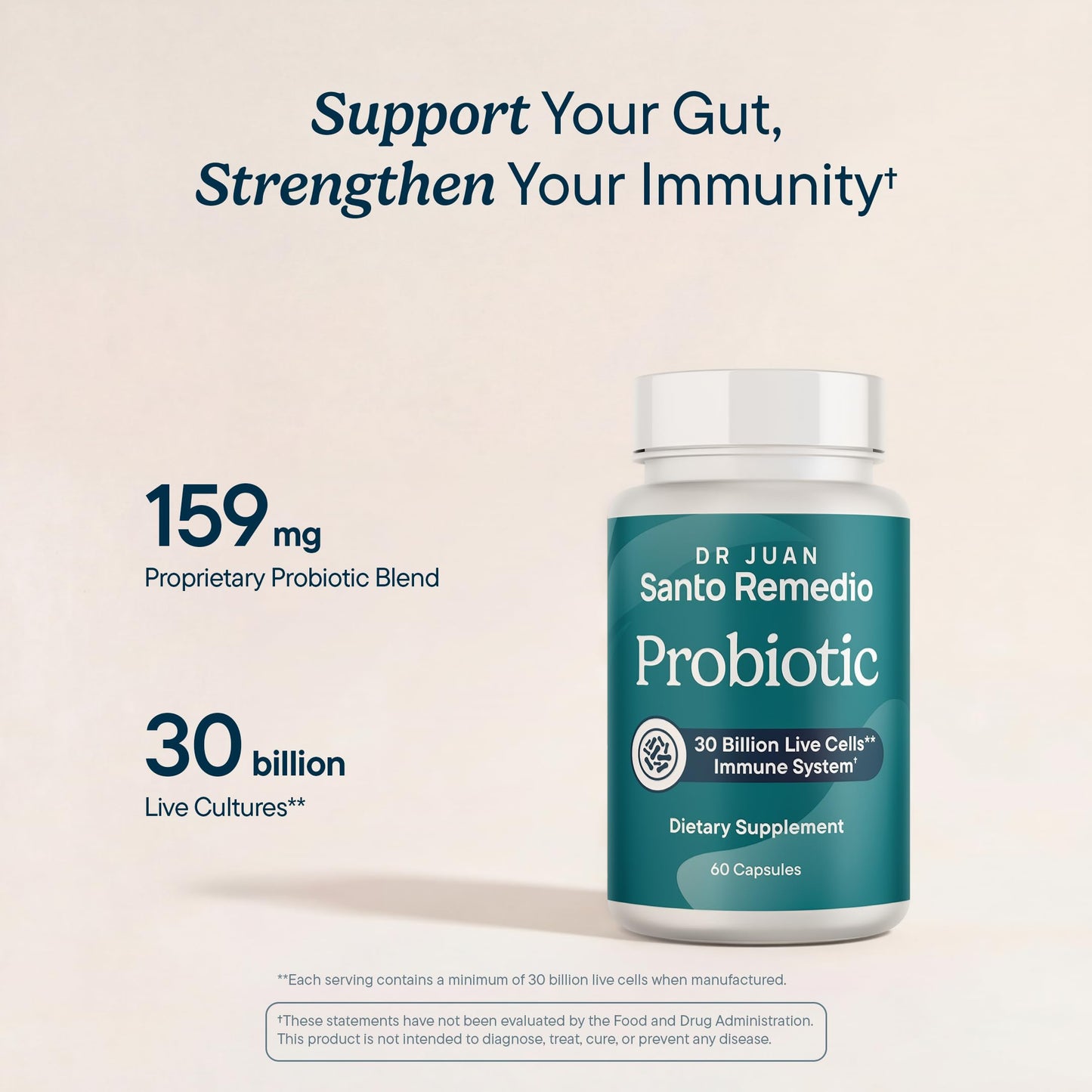 Santo Remedio Probiotic Capsule, 60 Count