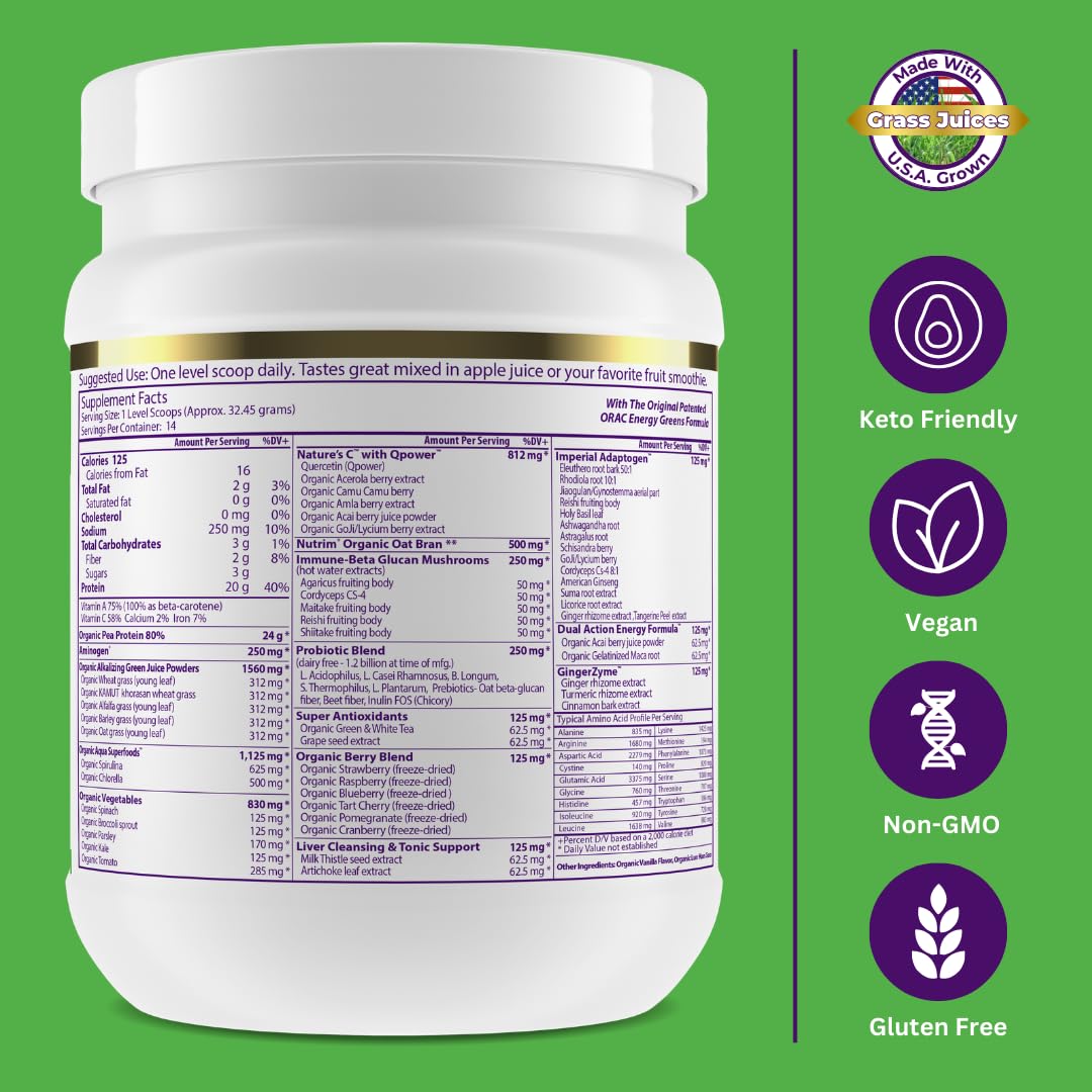 Paradise Herbs ORAC Proteins & Greens Powder Vanilla, 1 lb