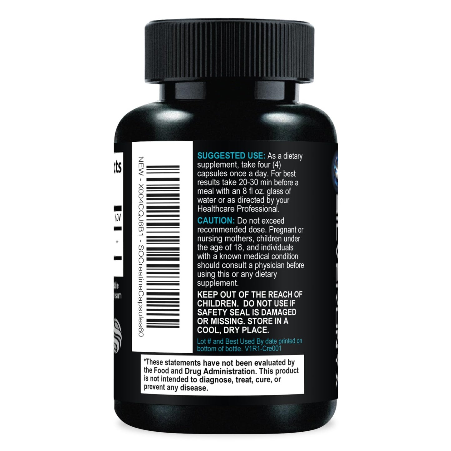 SILVERONYX Creatine Monohydrate 3000mg Capsule, 60 Count