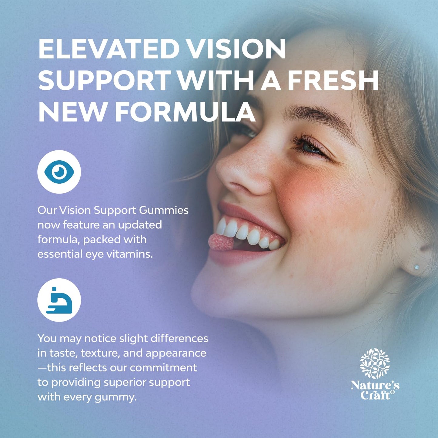 Natures Craft Vision Support Gummies for Adults - Lutein and Zeaxanthin Supplements for Eye Health - Potent Lutein Eye Vitamins for Blue Light Protection, Dryness, Strain Support & Visual Sharpness, 120 Count