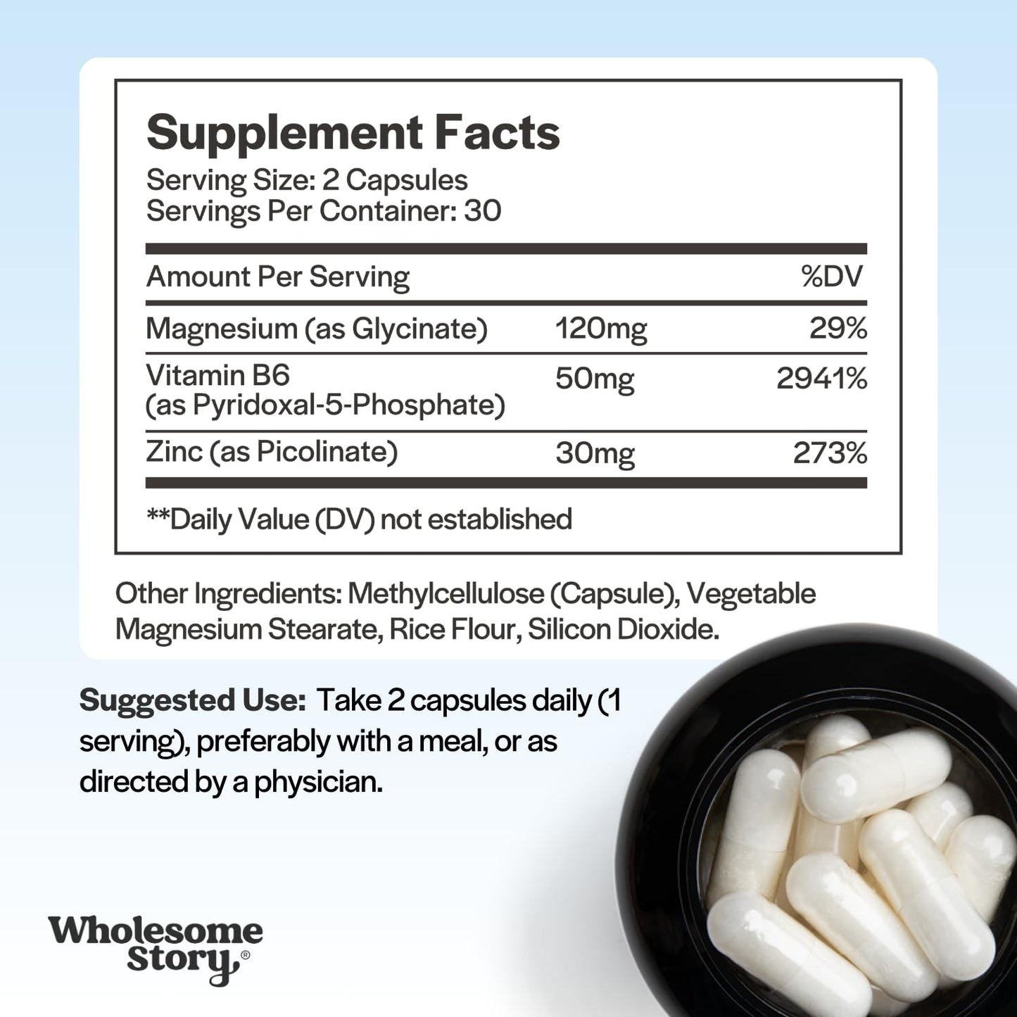 Wholesome Story Spearmint + Zinc, Magnesium & Vitamin B6 Bundle Capsules, 2 Capsules