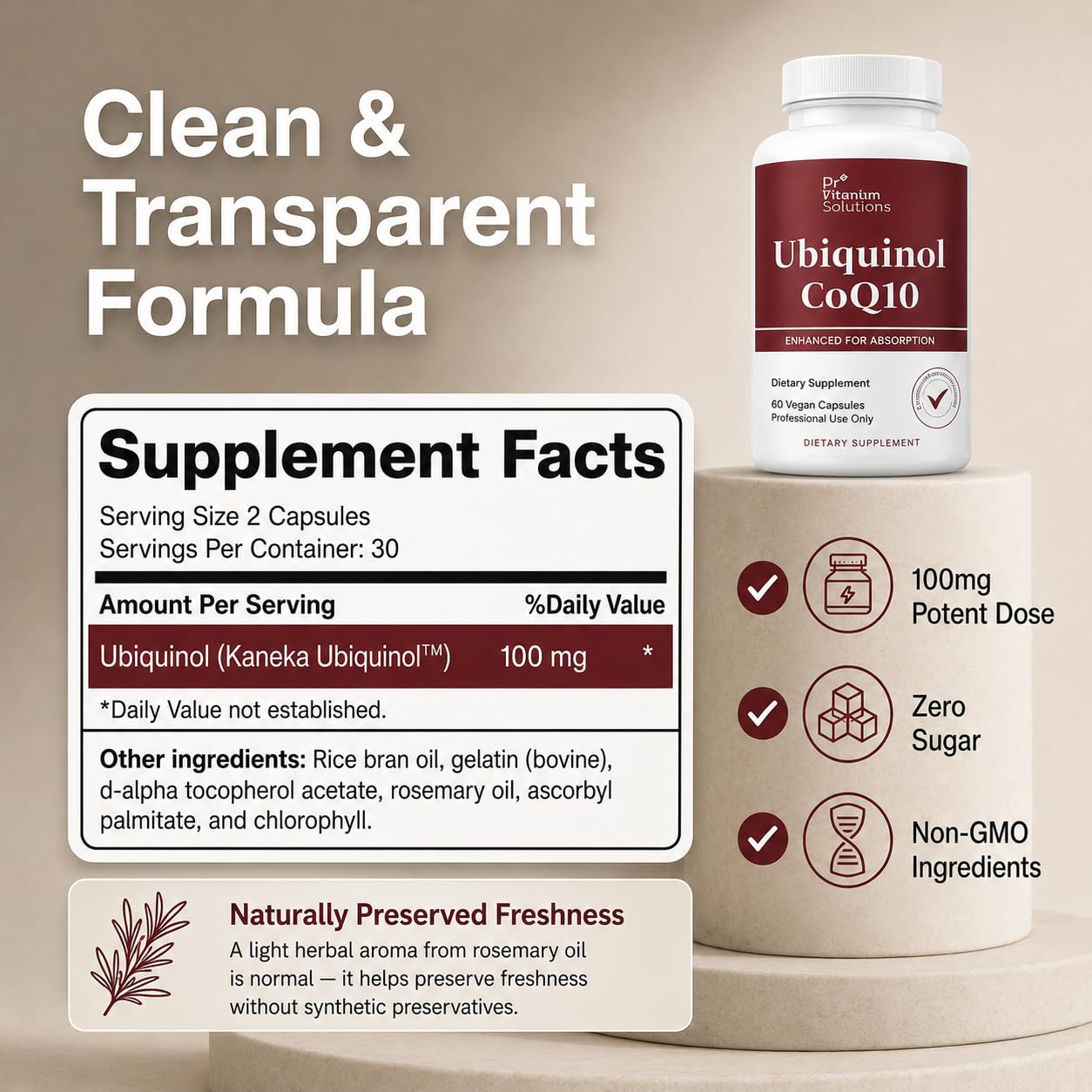 DR VITAMIN SOLUTIONS Kaneka Ubiquinol CoQ10 100mg Softgels 60 Count